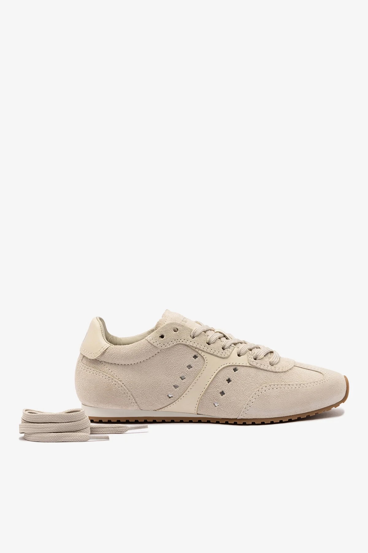 Stella Sneaker In Mushroom Grey Suede and Ivory Leather - Image 4