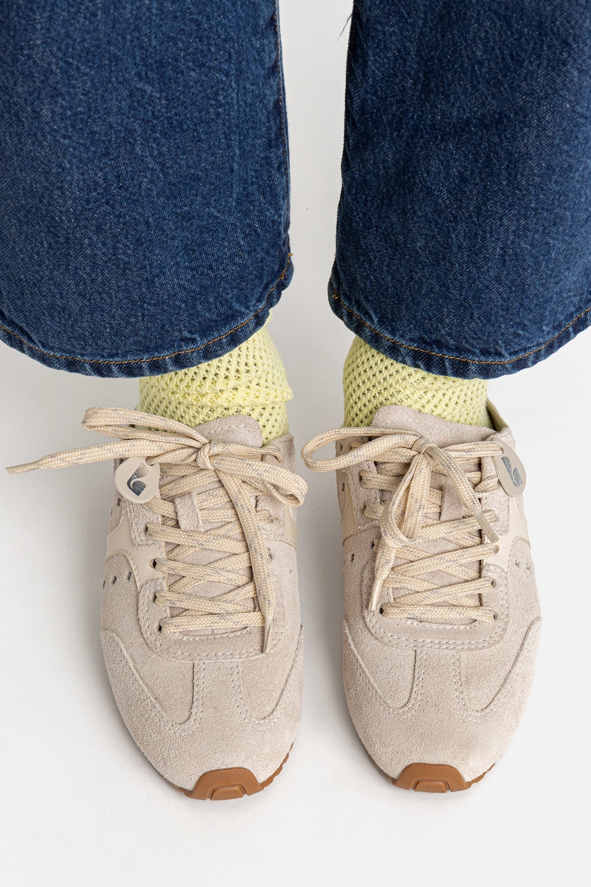 Stella Sneaker In Mushroom Grey Suede and Ivory Leather - Image 7