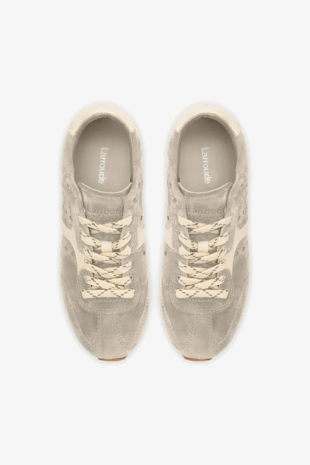 Stella Sneaker In Mushroom Grey Suede and Ivory Leather - Image 8