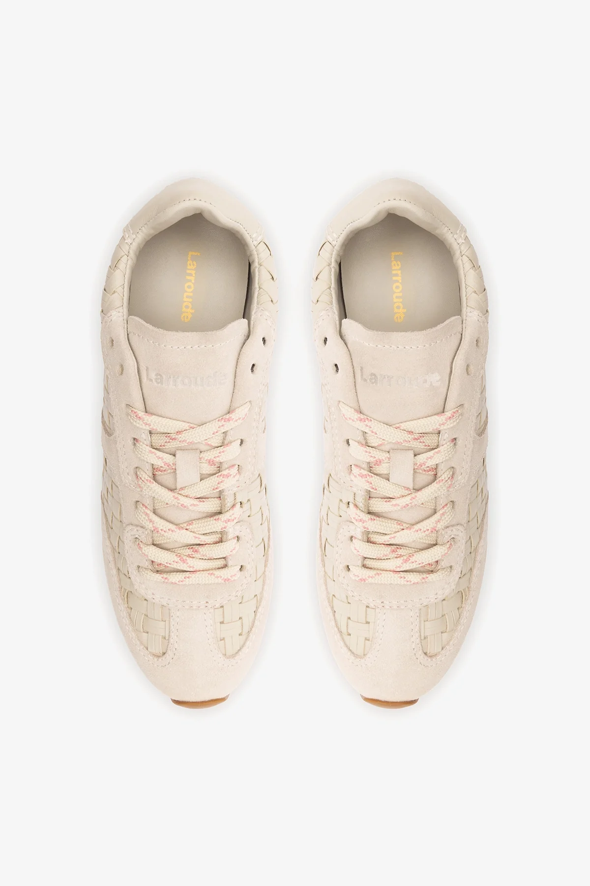 Stella Macrame Sneaker In Mushroom Grey Leather and Suede - Image 8