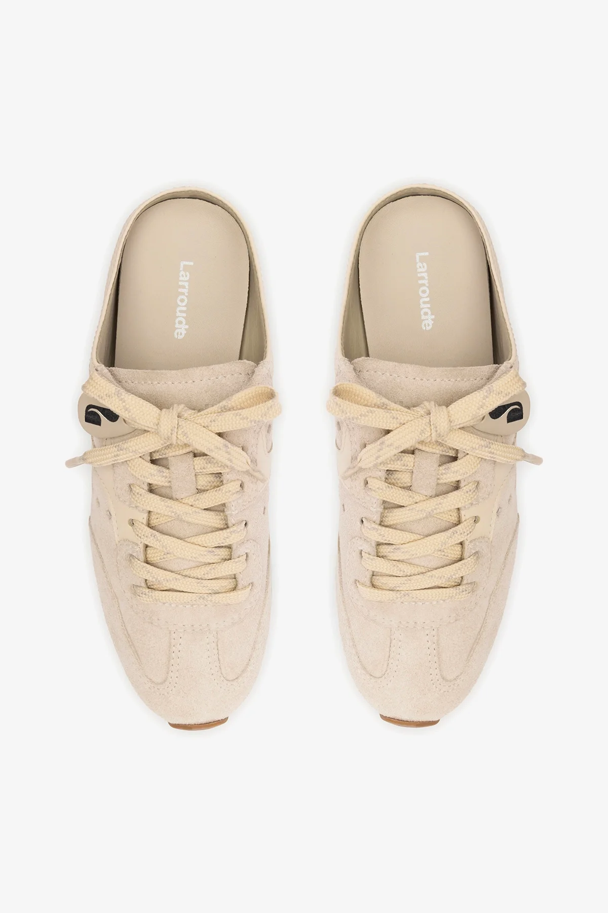 Stella Mule In Mushroom Grey Suede and Ivory Leather - Image 8