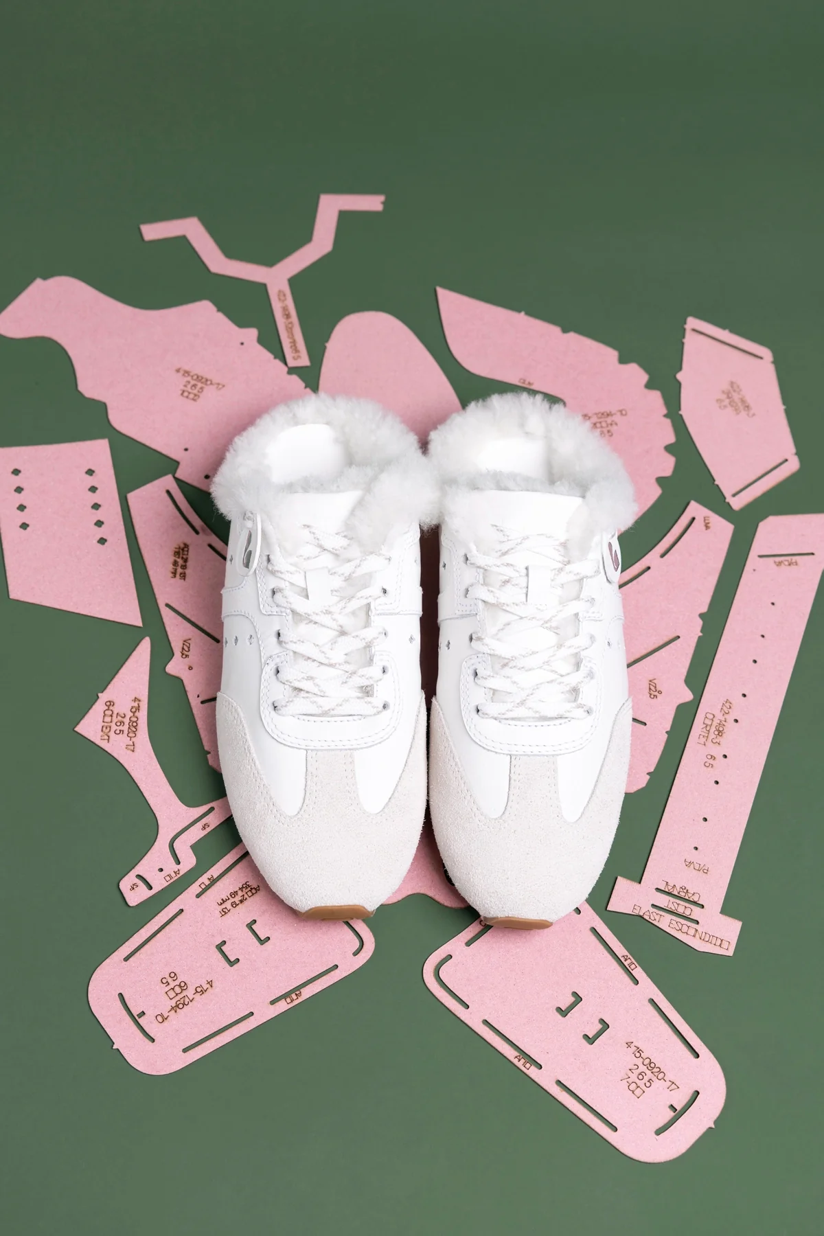 Stella Mule In Mushroom Grey Suede and White Shearling - Image 2