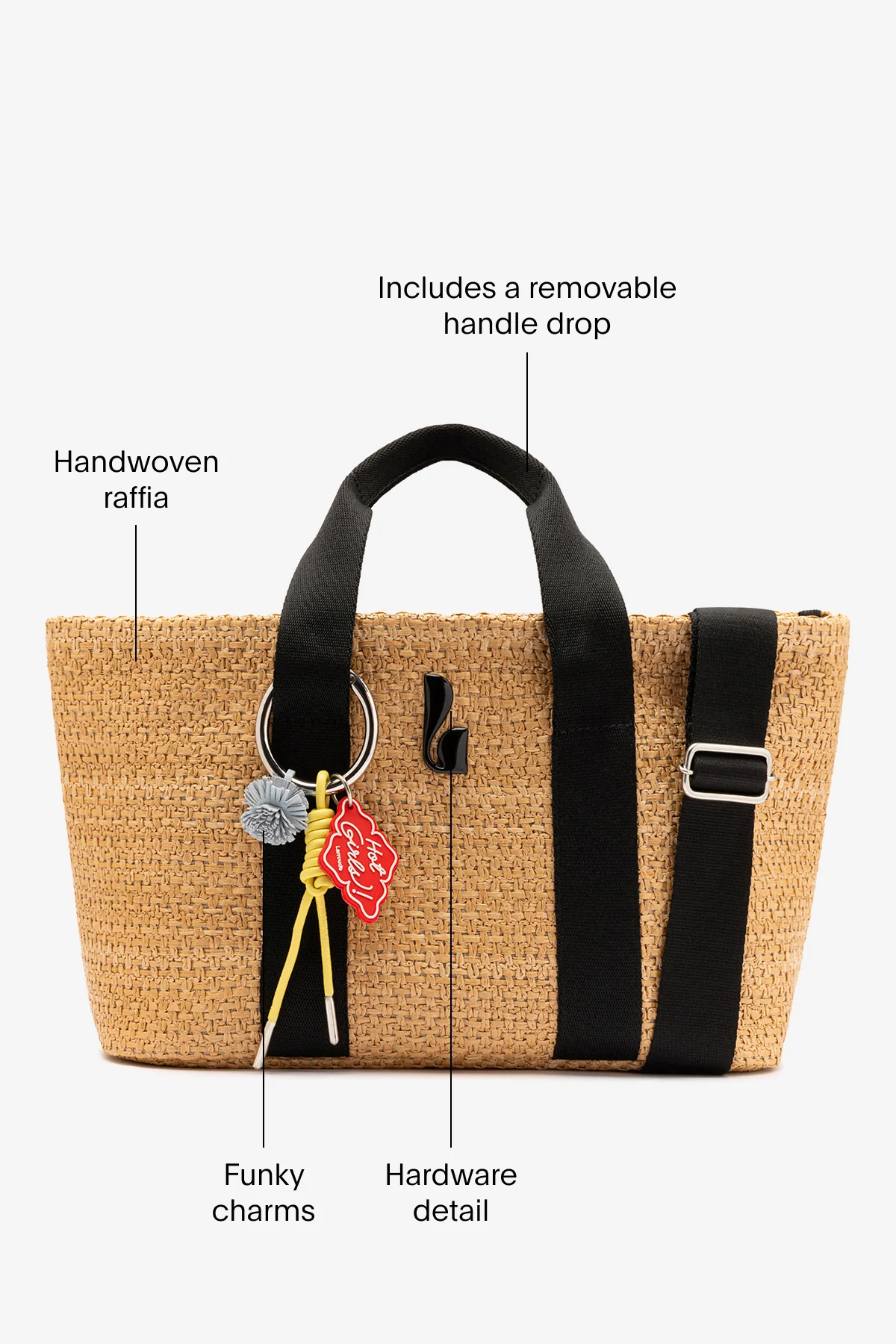 Americana Tote Bag In Natural Raffia - Image 5