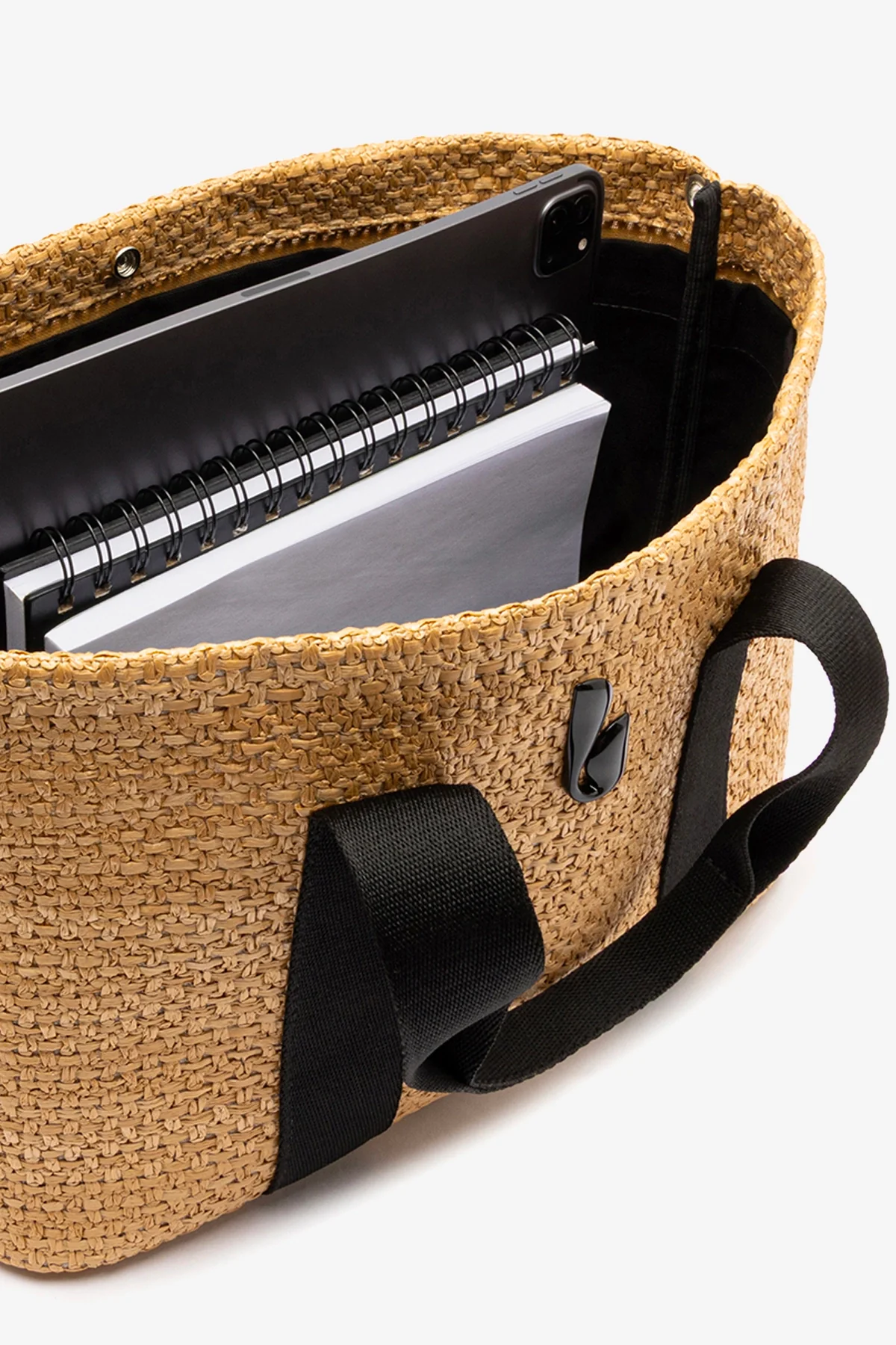 Americana Tote Bag In Natural Raffia - Image 7