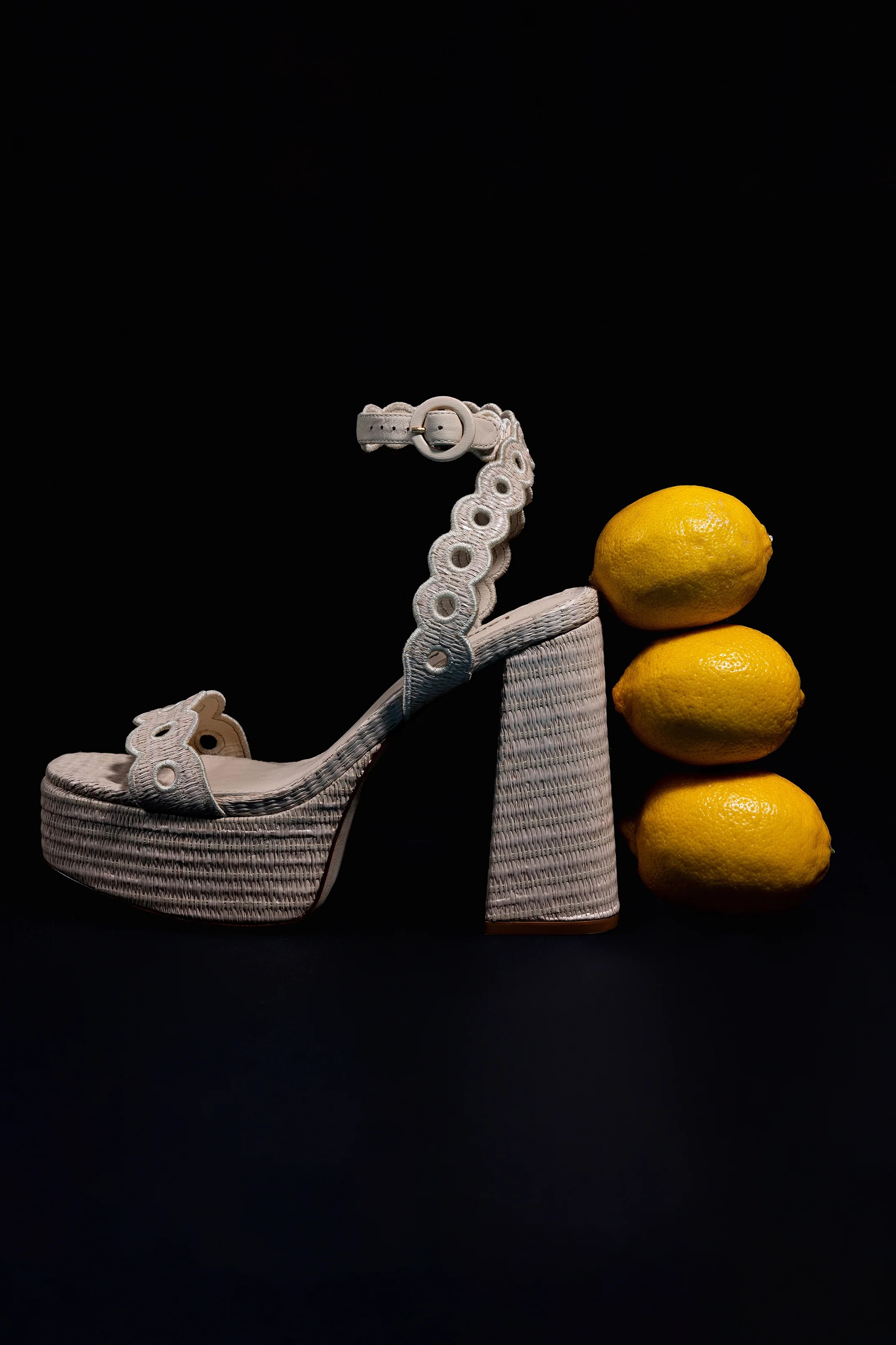 Dolly Broderie Sandal In Natural Raffia - Image 6