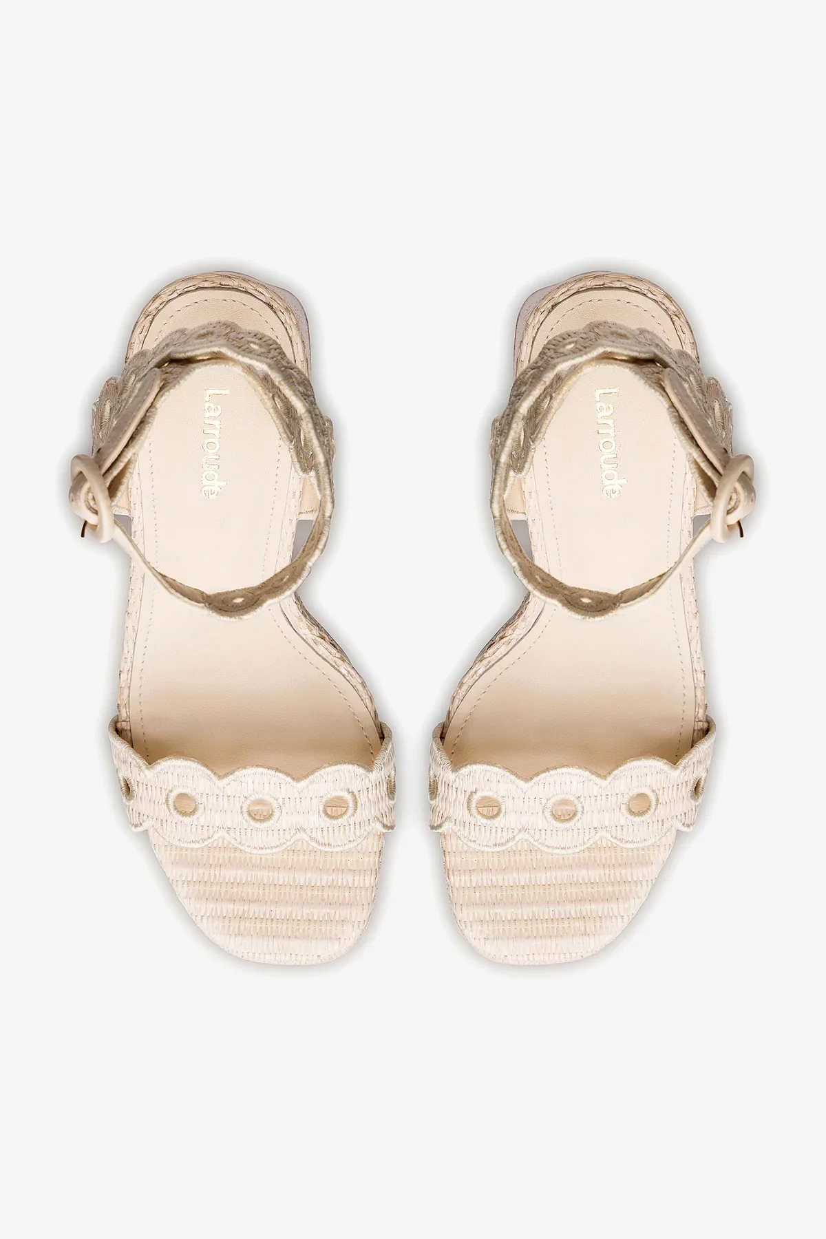 Dolly Broderie Sandal In Natural Raffia - Image 7