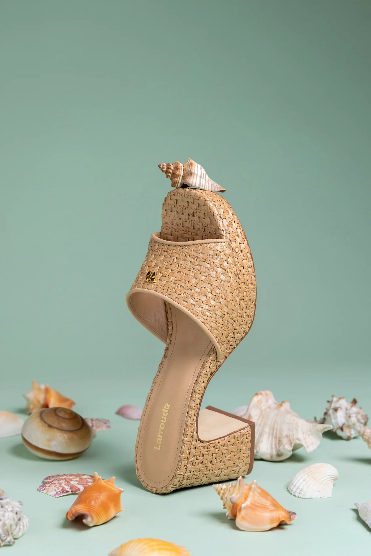 Dolly Low Mule In Natural And Beige Raffia - Image 5