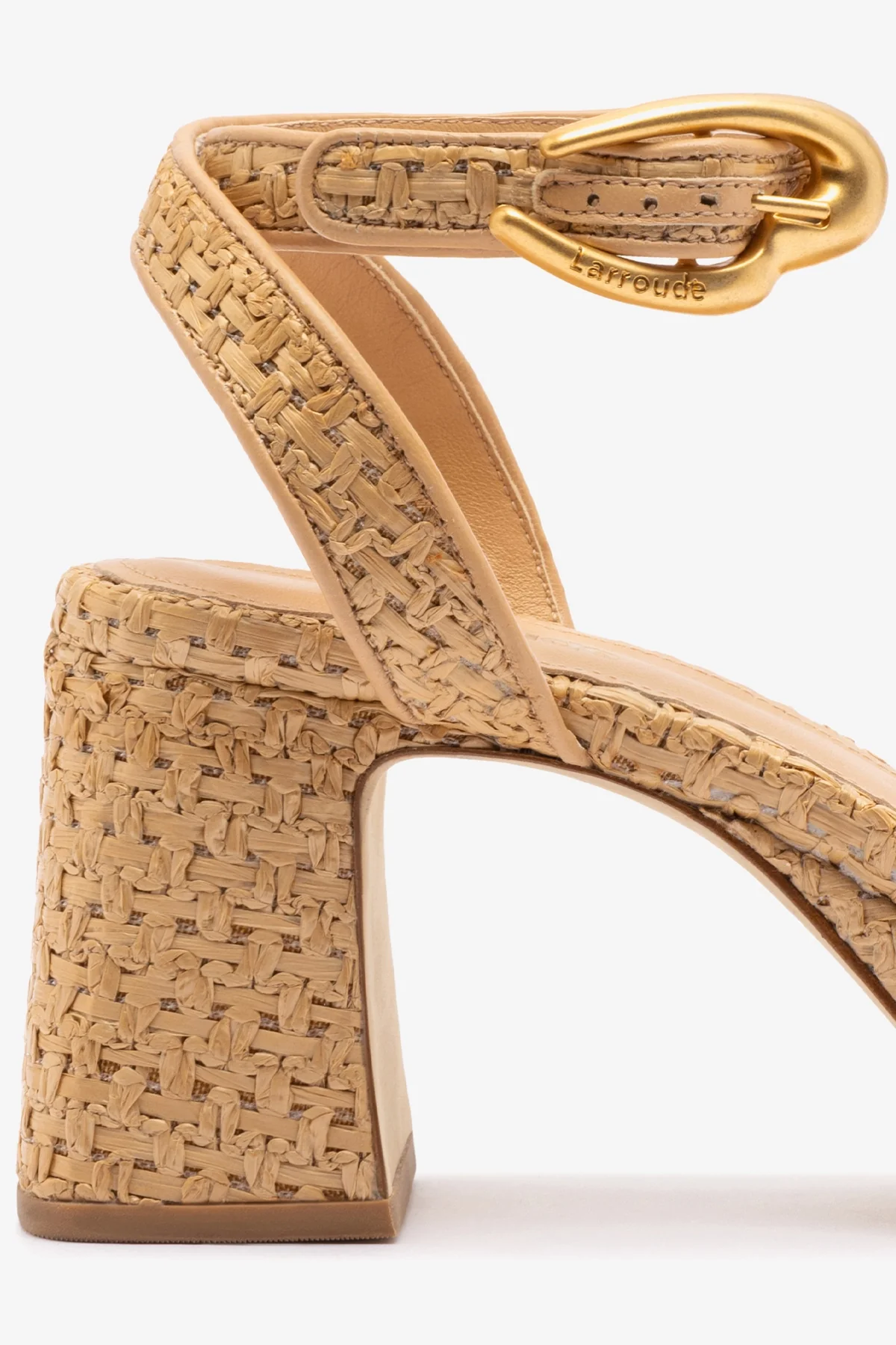 Dolly Verona Low Sandal In Natural Raffia and Beige Leather - Image 4