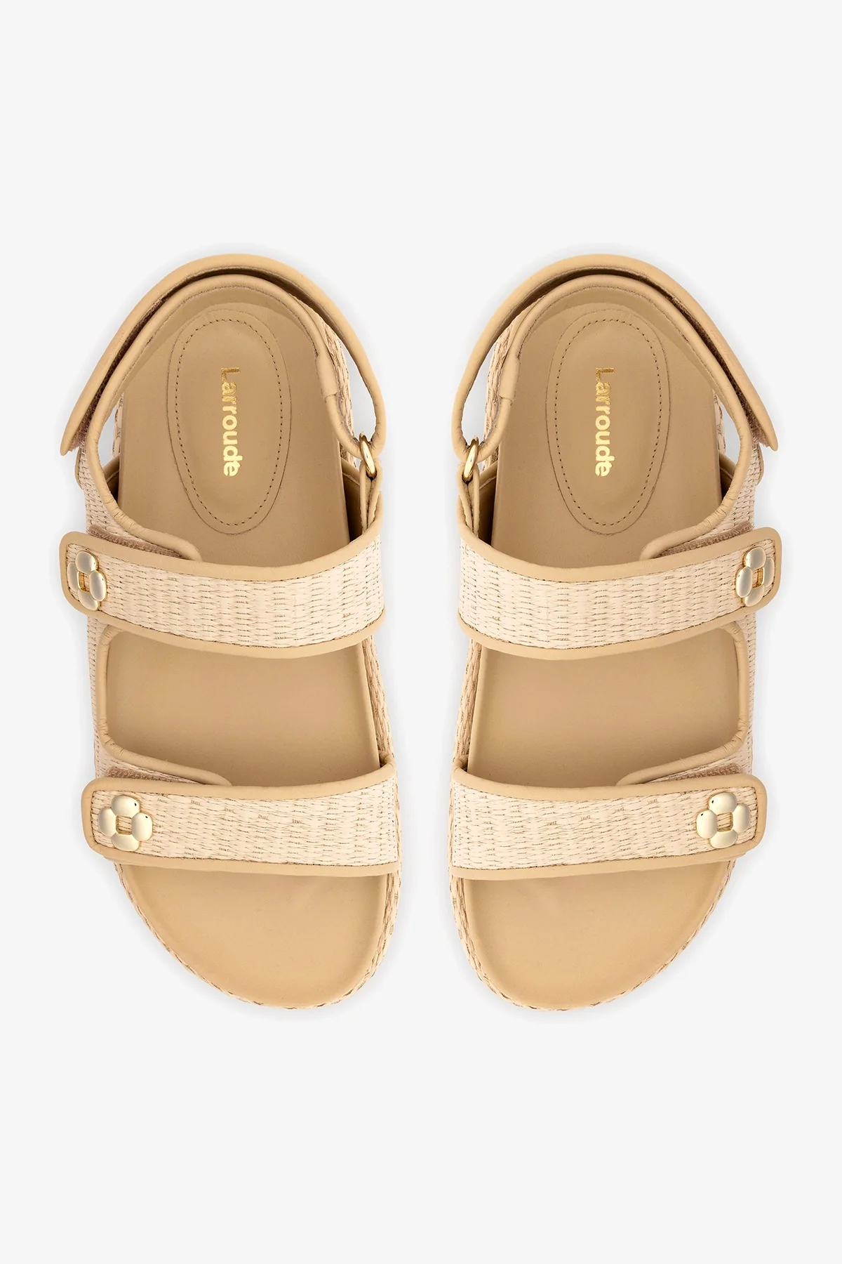 Jetty Sandal In Natural Beach Raffia and Beige Leather - Image 6
