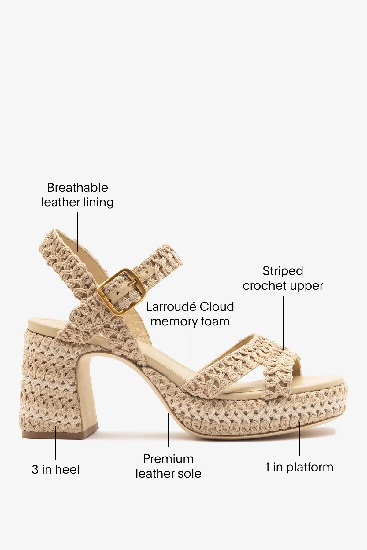 Jolene Low Sandal Natural Crochet - Image 5