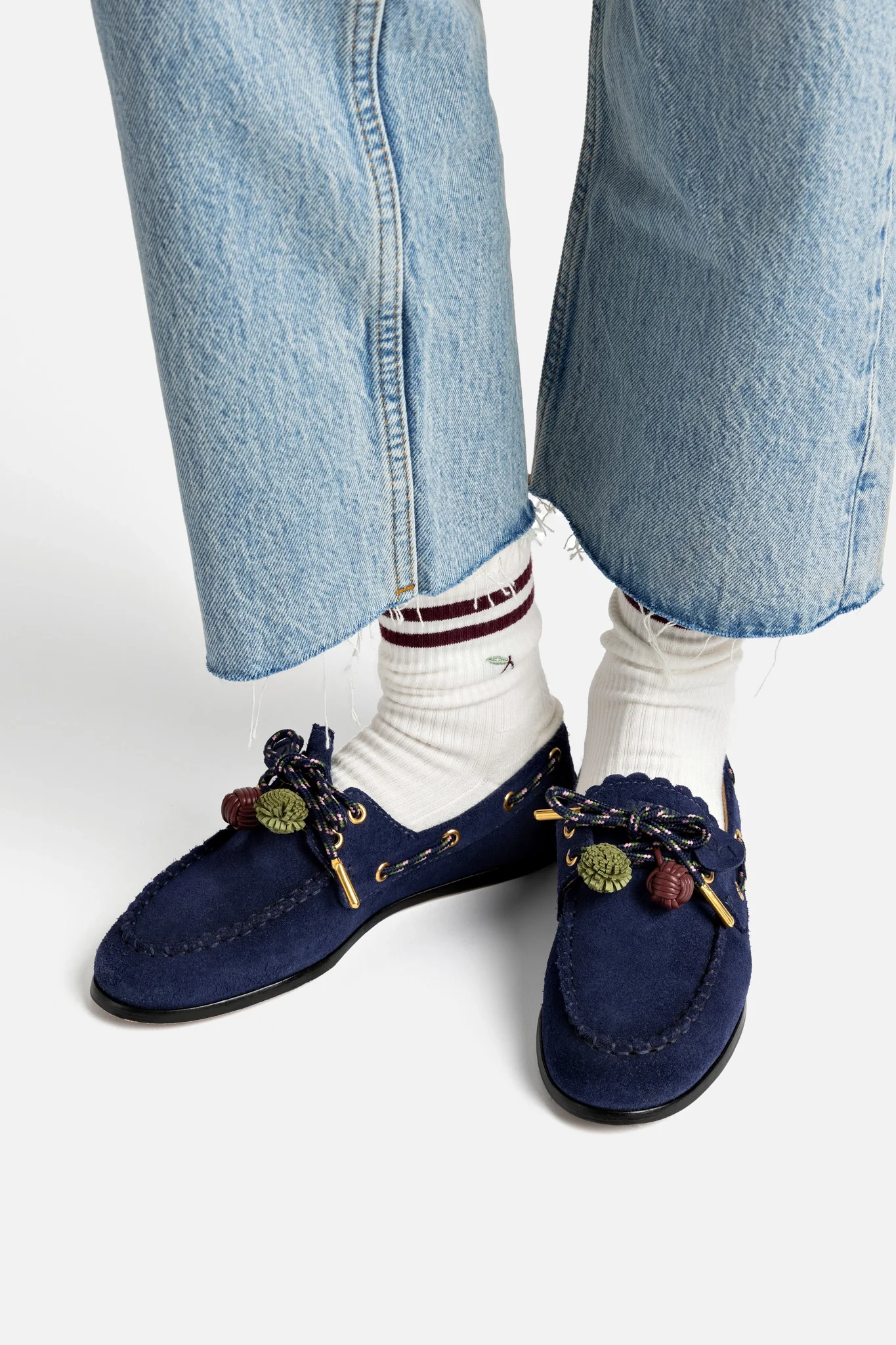Cyprus Boat Shoe In Navy Suede - Image 2