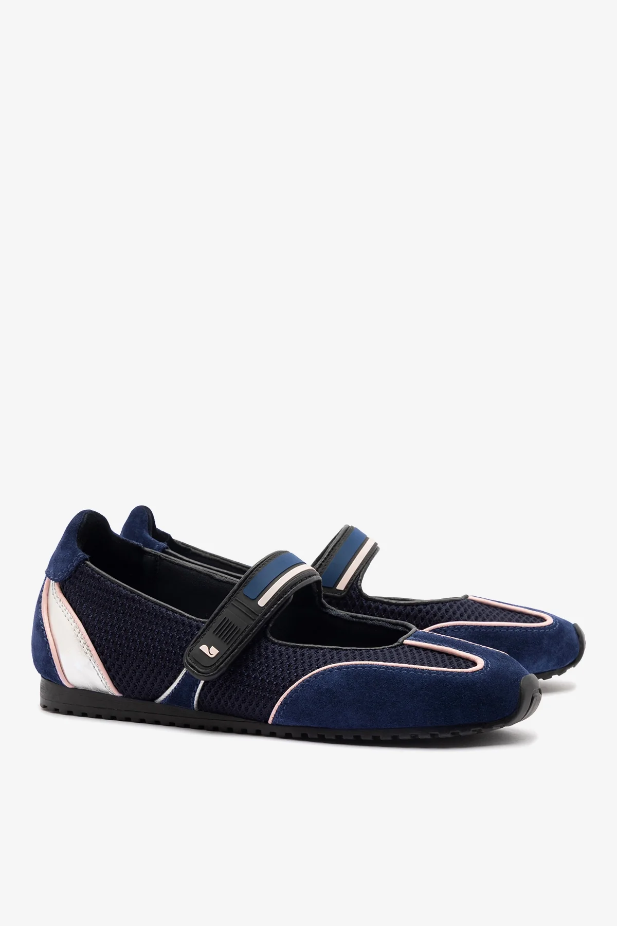Devon Sneakerina Black Mesh and Navy Suede - Image 3