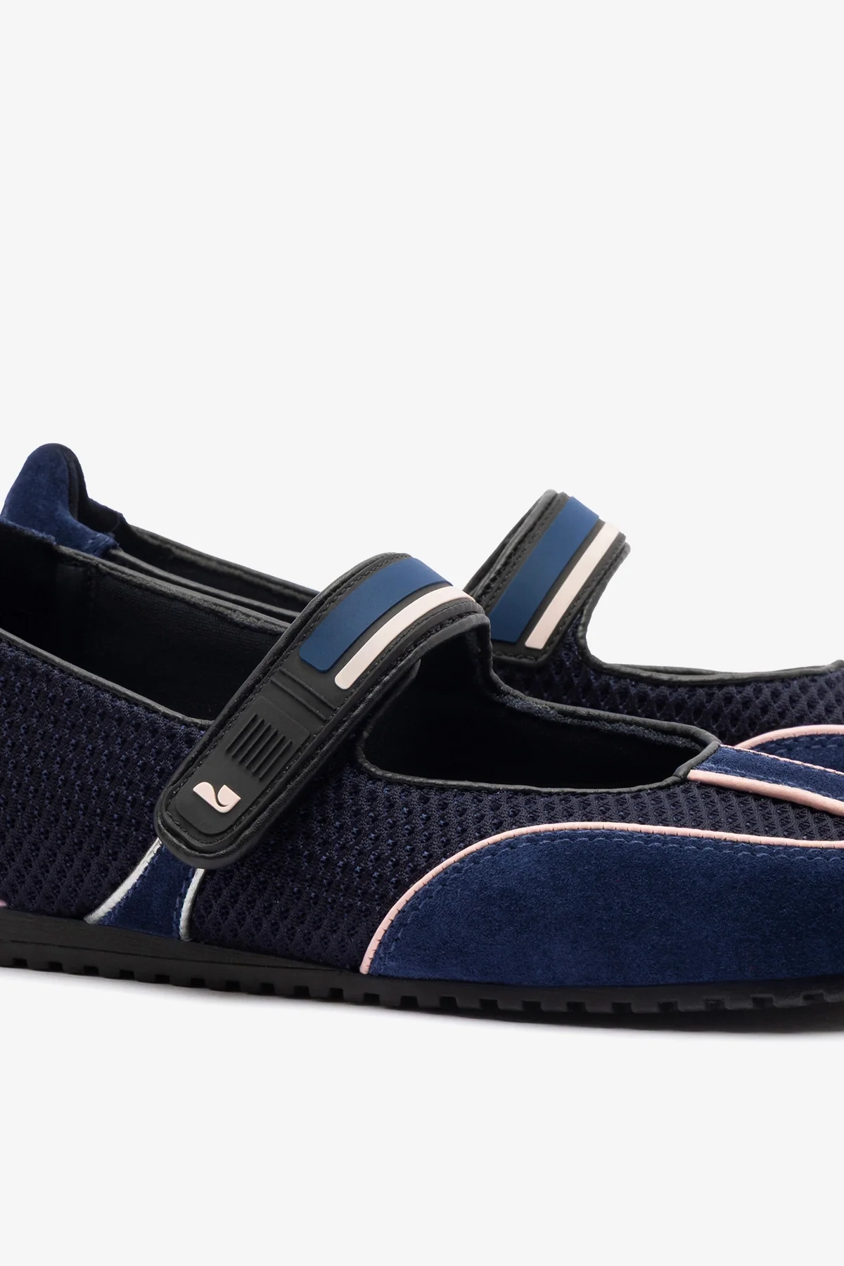 Devon Sneakerina Black Mesh and Navy Suede - Image 4
