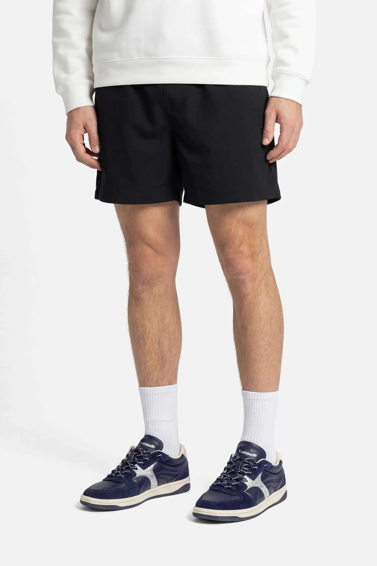 George Sneaker In Navy Suede and Silver Sparkle Leather - Image 2