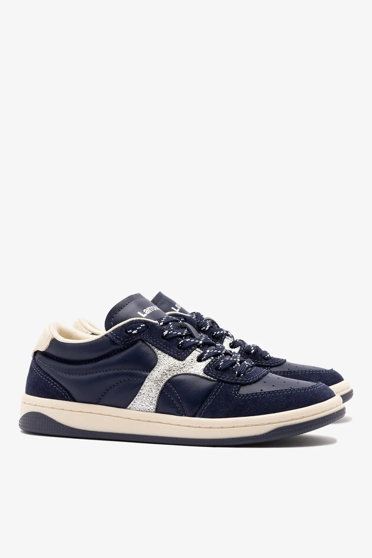George Sneaker In Navy Suede and Silver Sparkle Leather - Image 3