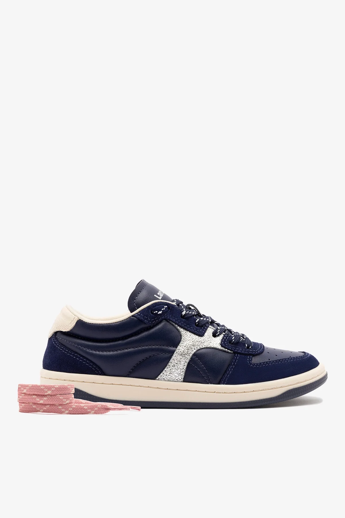George Sneaker In Navy Suede and Silver Sparkle Leather - Image 4