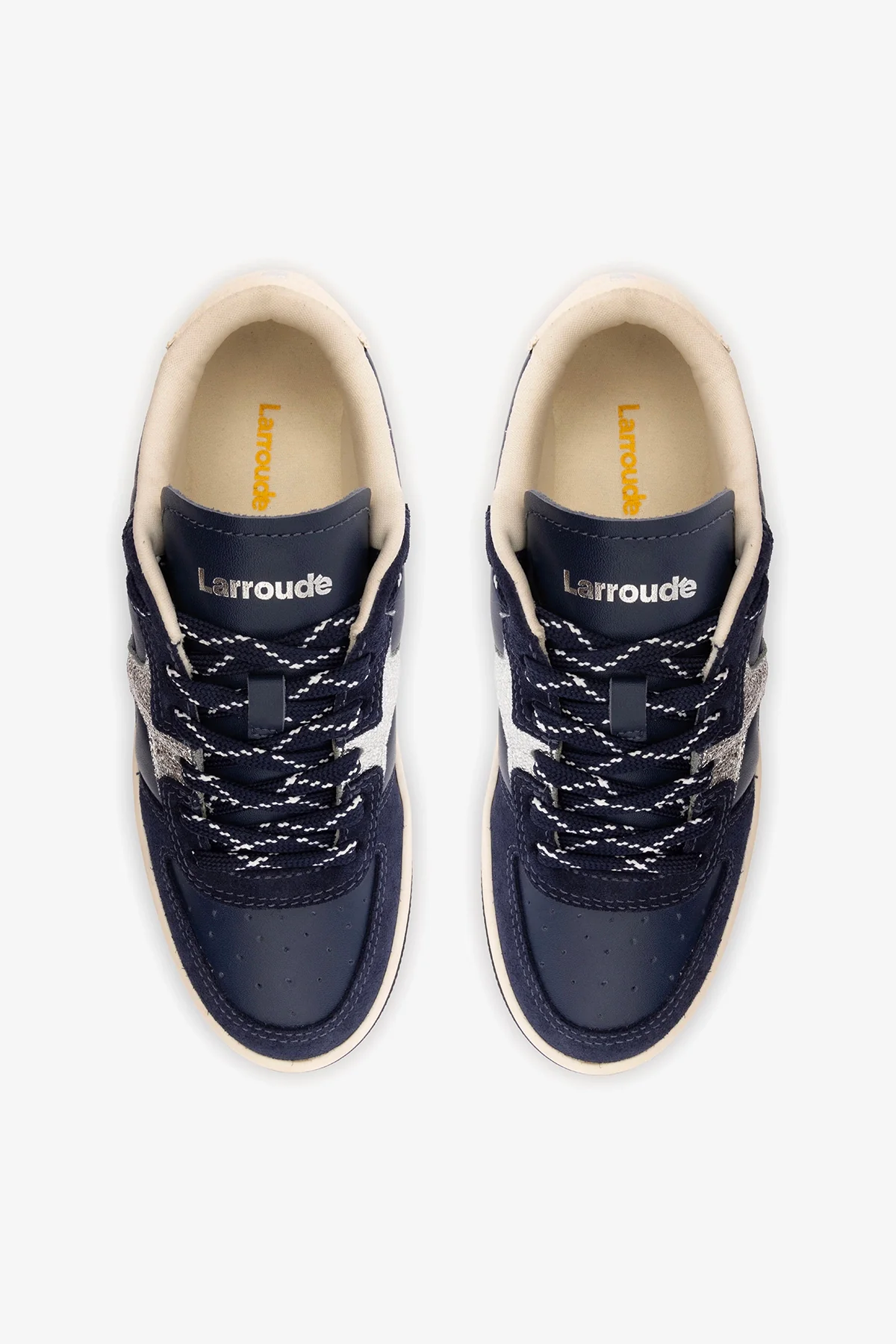 George Sneaker In Navy Suede and Silver Sparkle Leather - Image 8