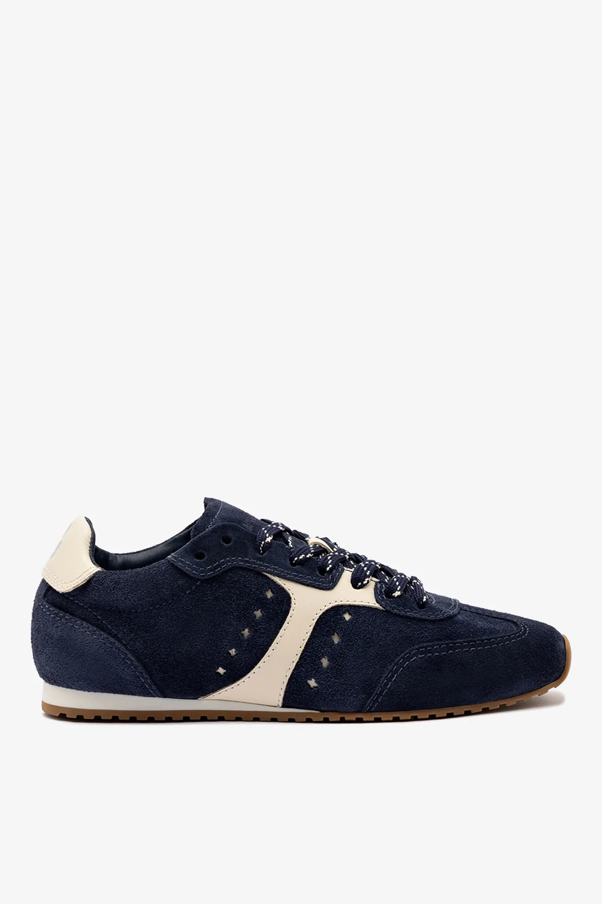 Stella Sneaker In Navy Suede and Ivory Leather