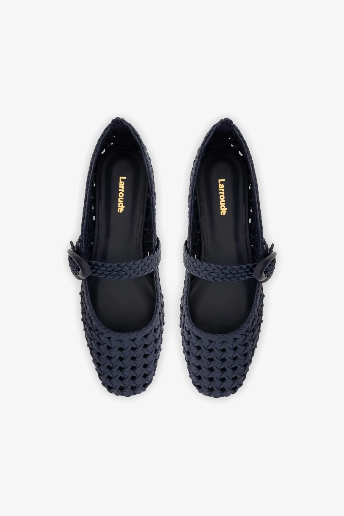 Verona New Macrame Ballet Flat In Navy Leather - Image 7