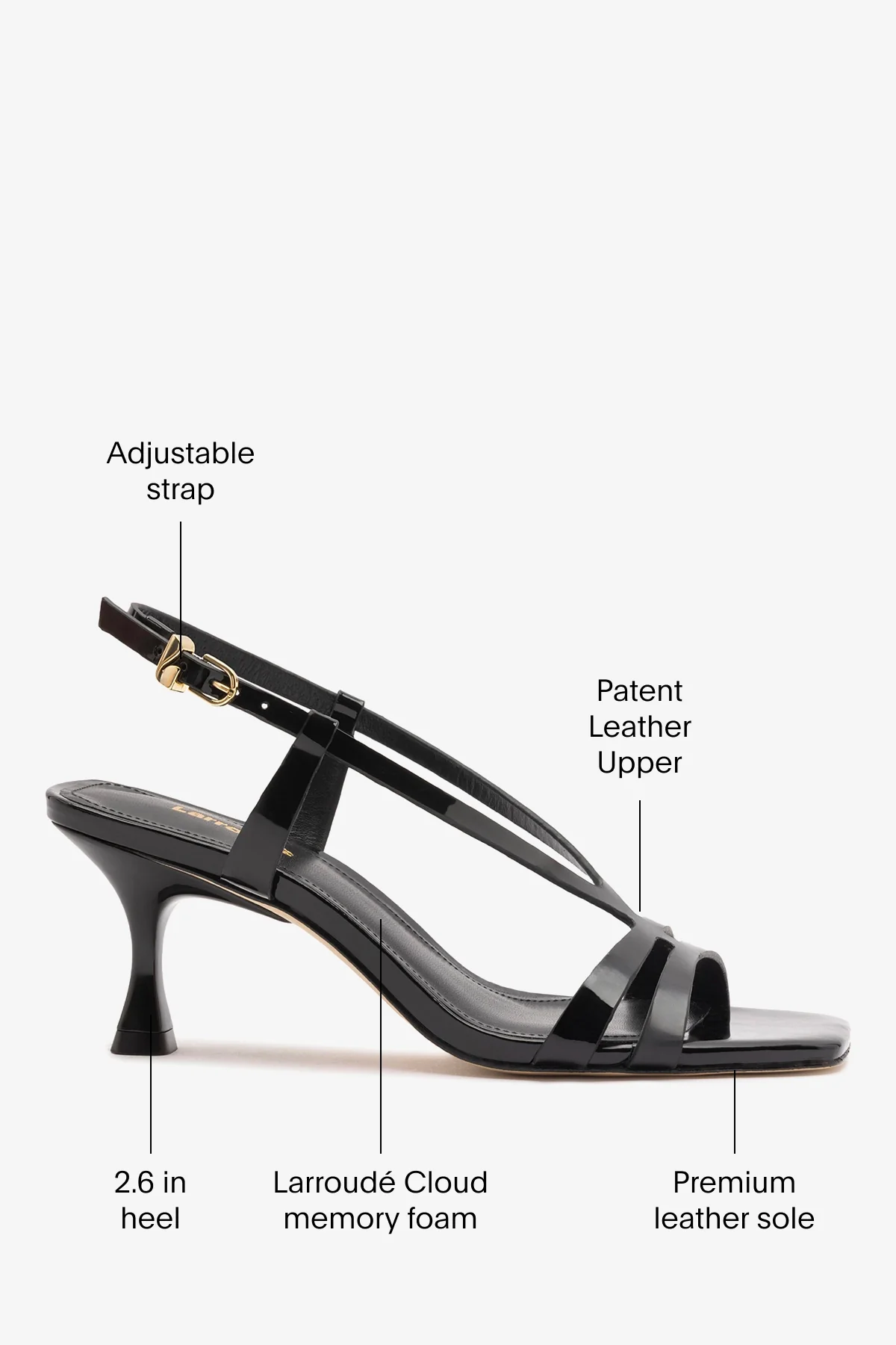 Daphne Sandal Black Patent Leather - Image 5