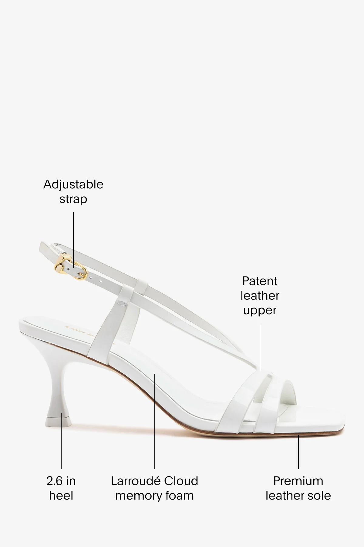 Daphne Sandal White Patent Leather - Image 5