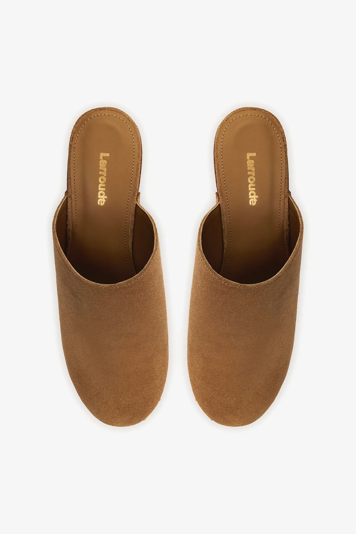 Miso Wooden Platform Clog In Peanut Suede - Image 4