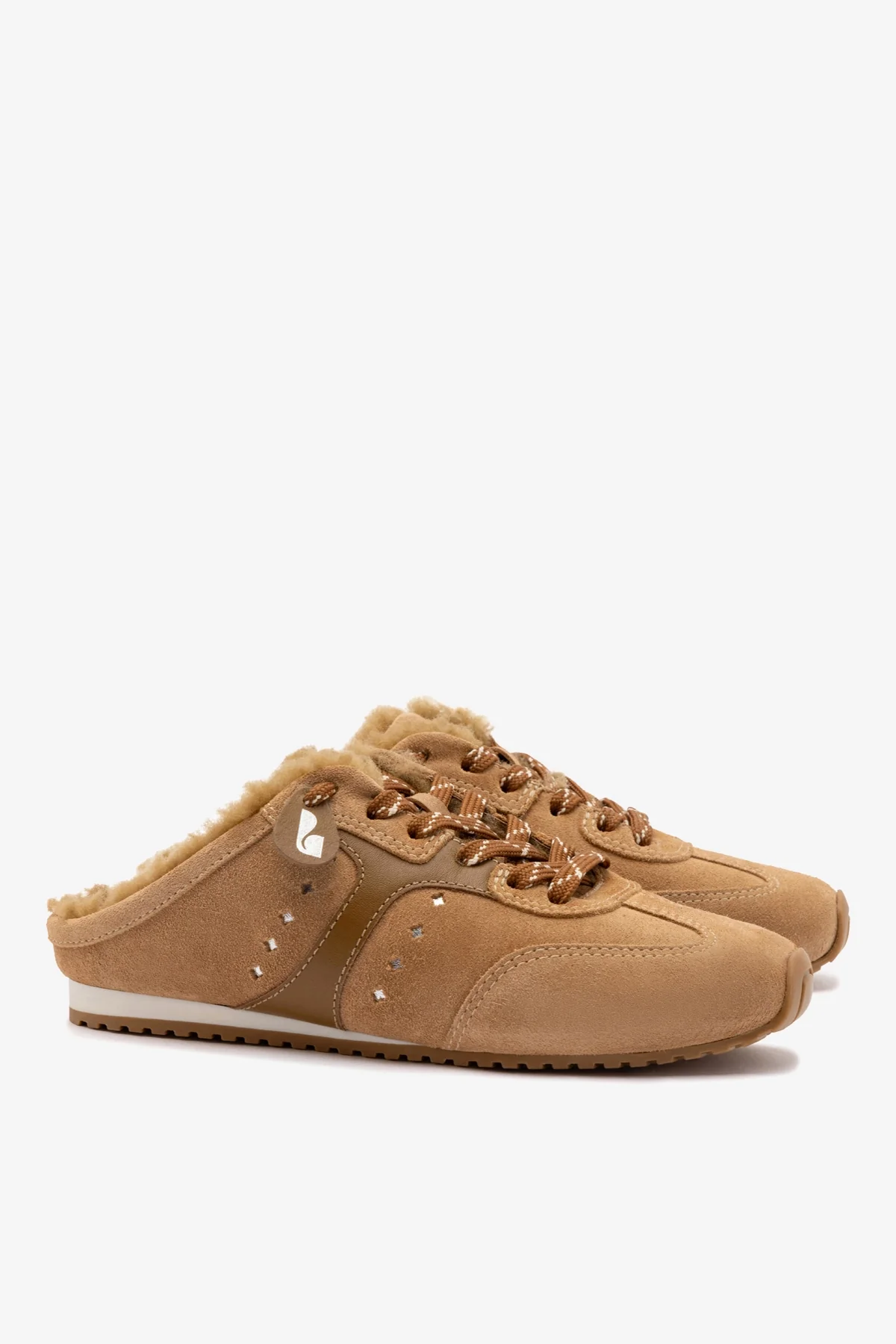 Stella Mule In Peanut Suede And Natural Shearling - Image 3