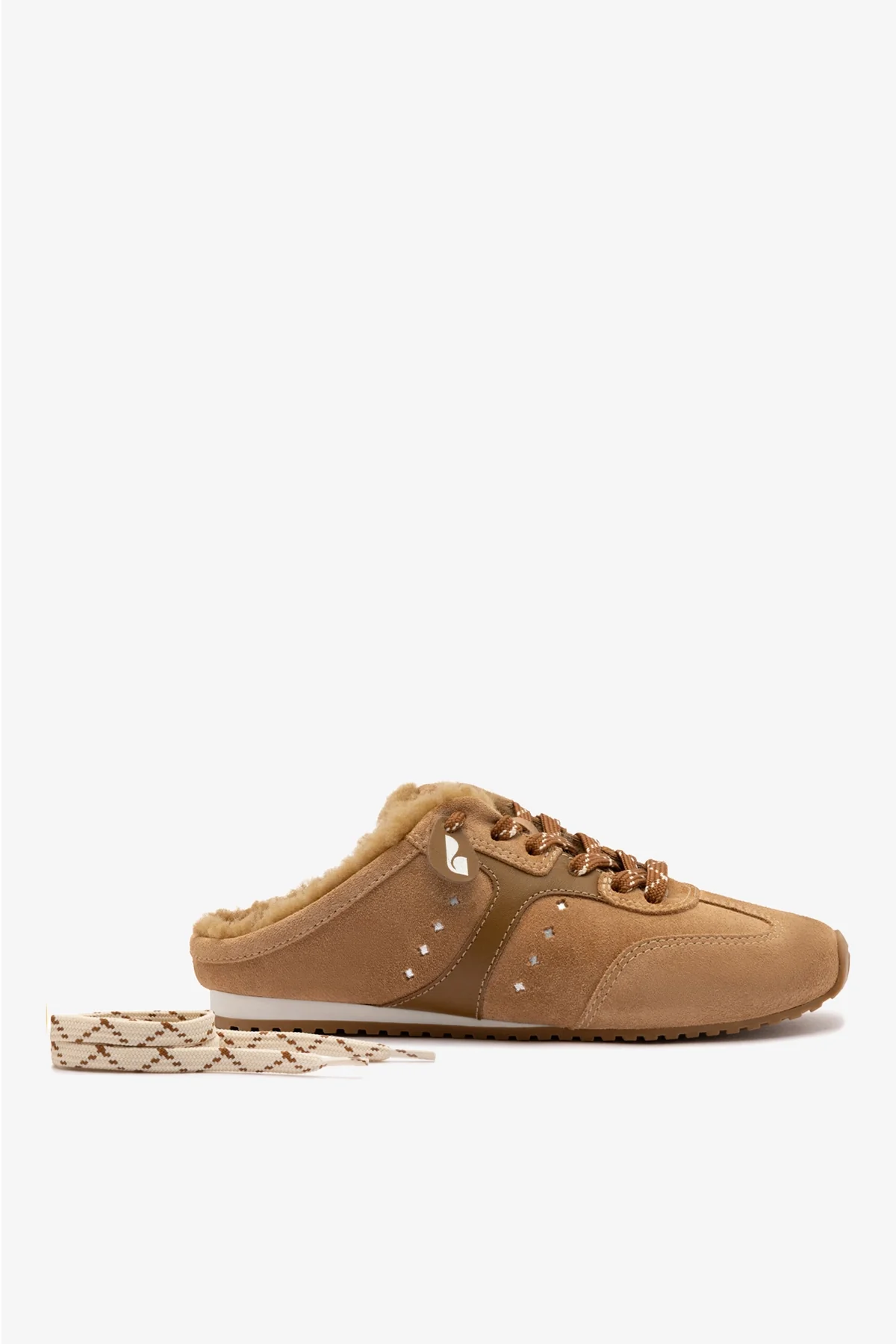 Stella Mule In Peanut Suede And Natural Shearling - Image 5