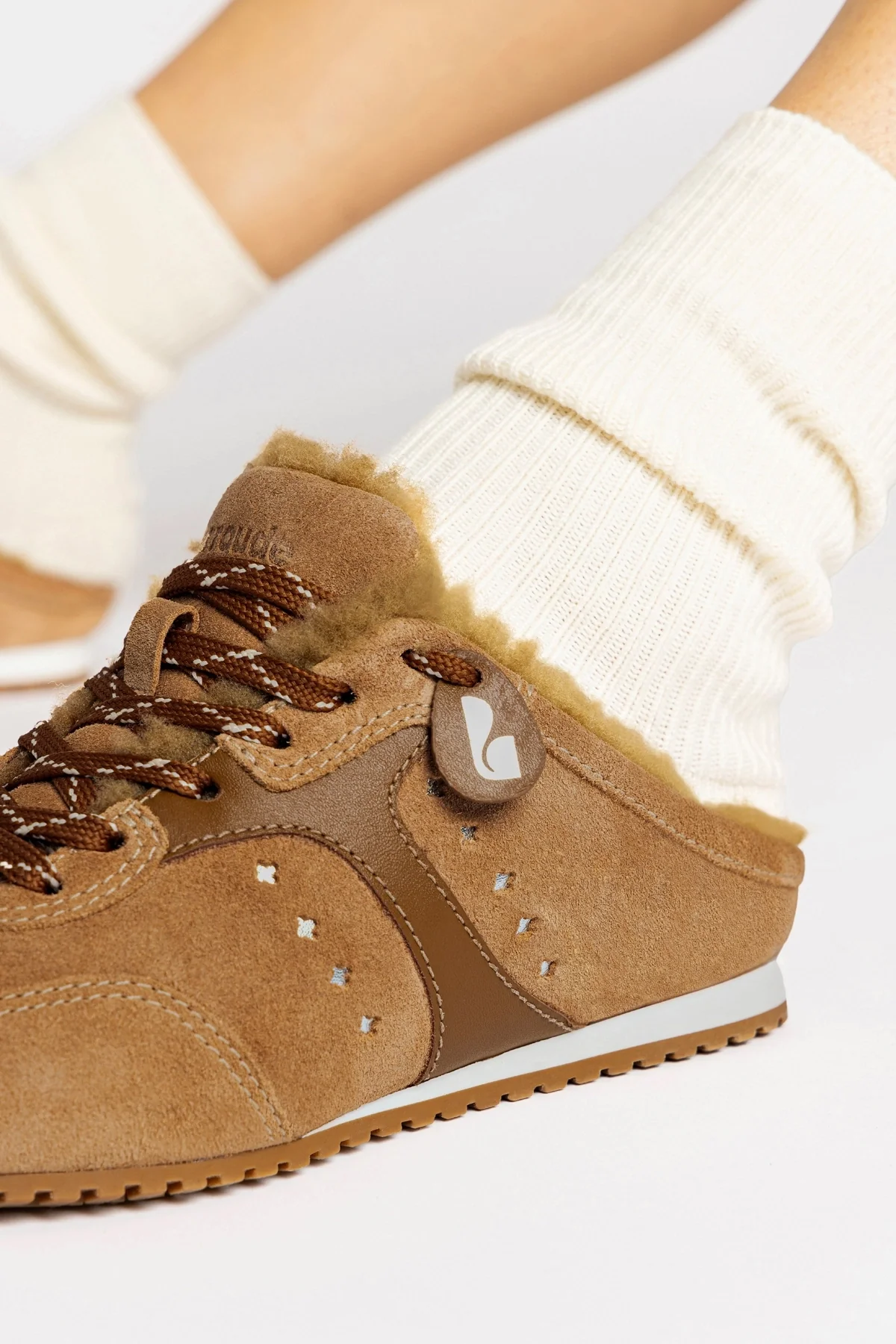 Stella Mule In Peanut Suede And Natural Shearling - Image 6