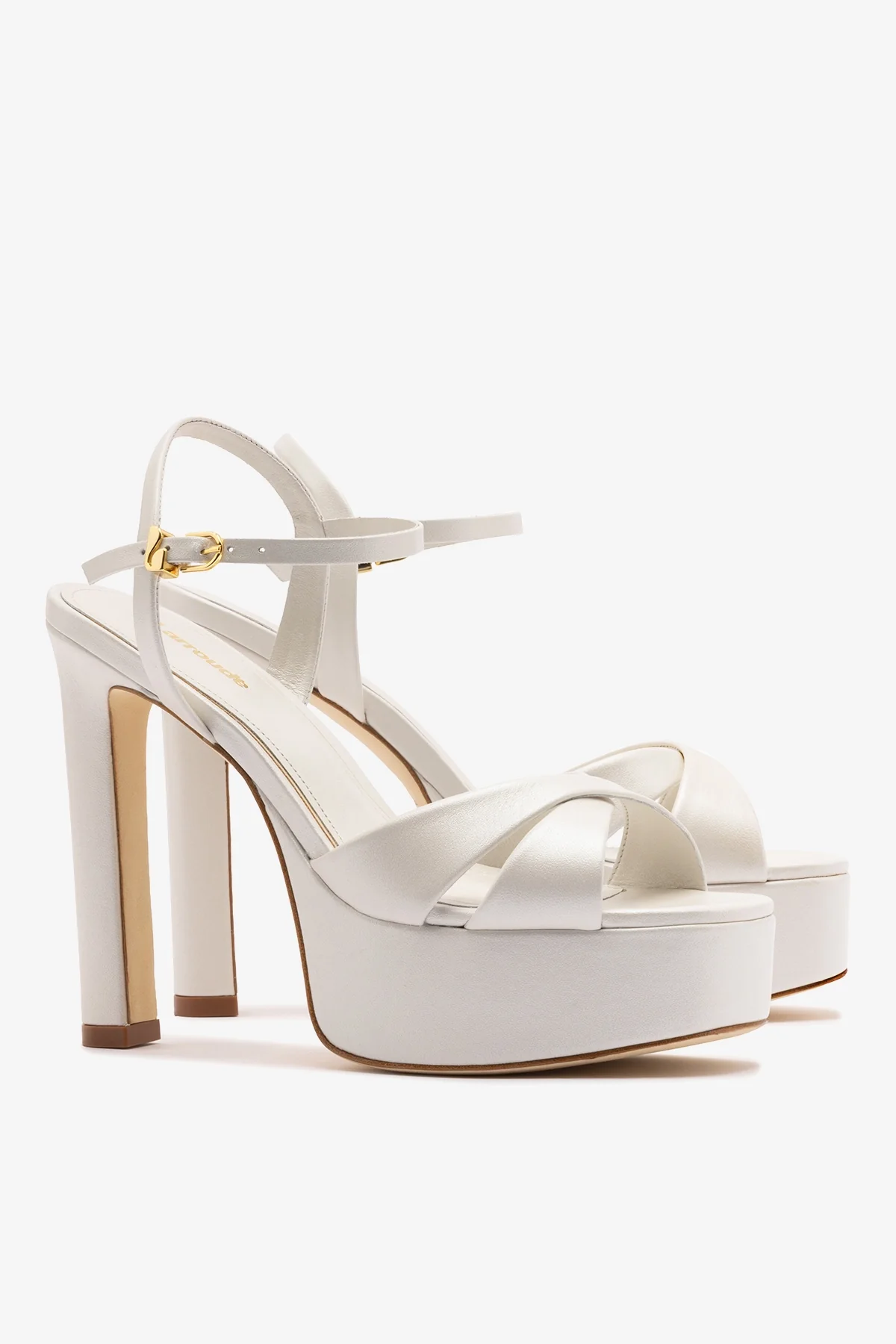 Bianca High Platform Sandal In Pearl Leather - Image 3