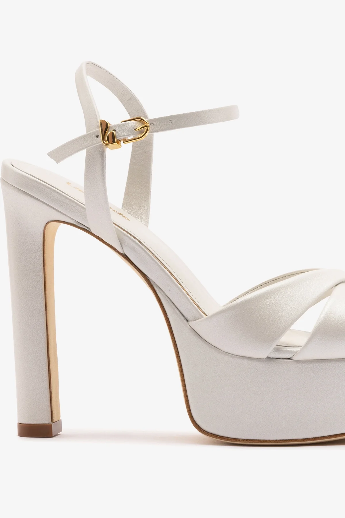 Bianca High Platform Sandal In Pearl Leather - Image 4