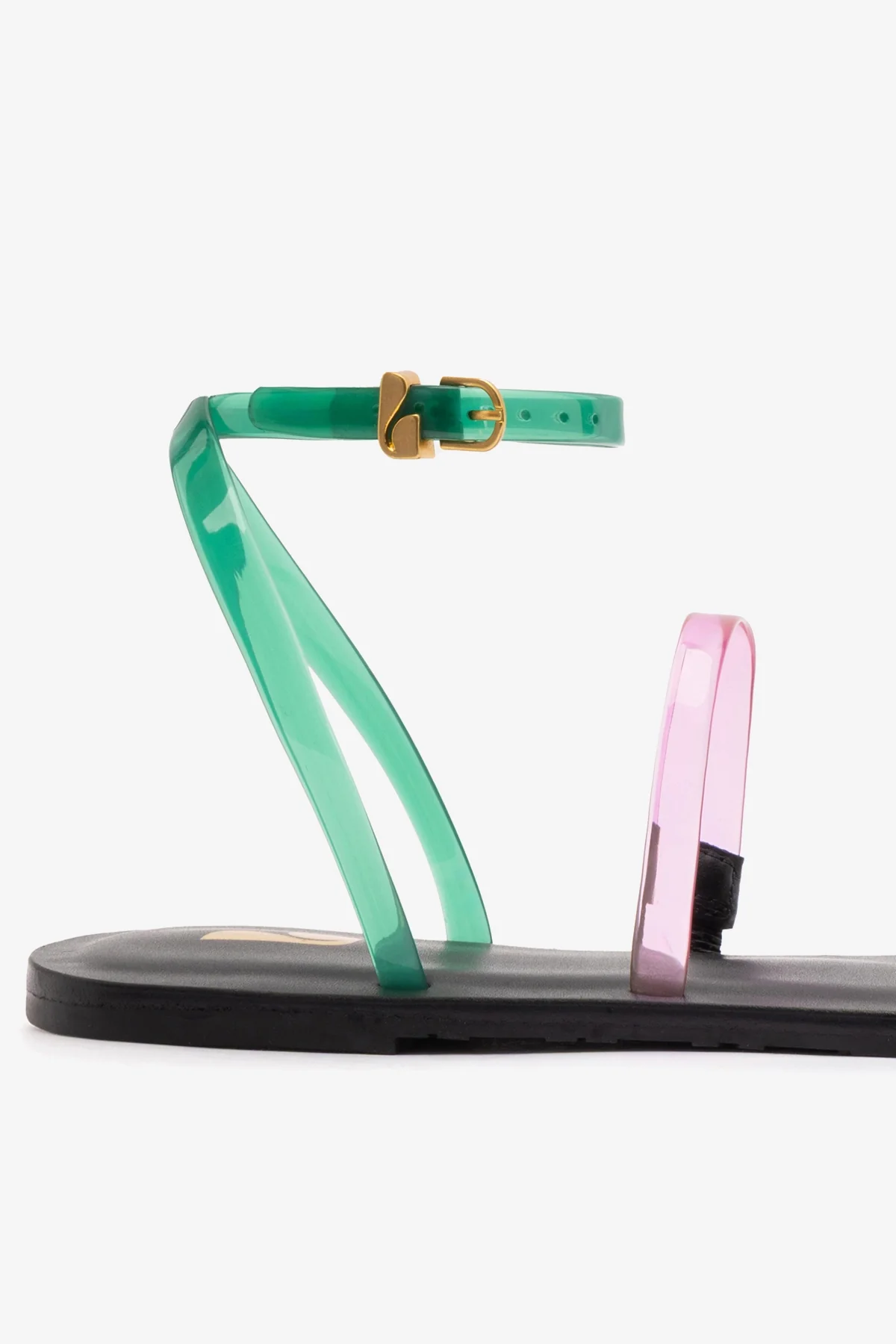 Biarritz Jelly Flat Sandal In Pink, Blue and Green Vinyl - Image 4