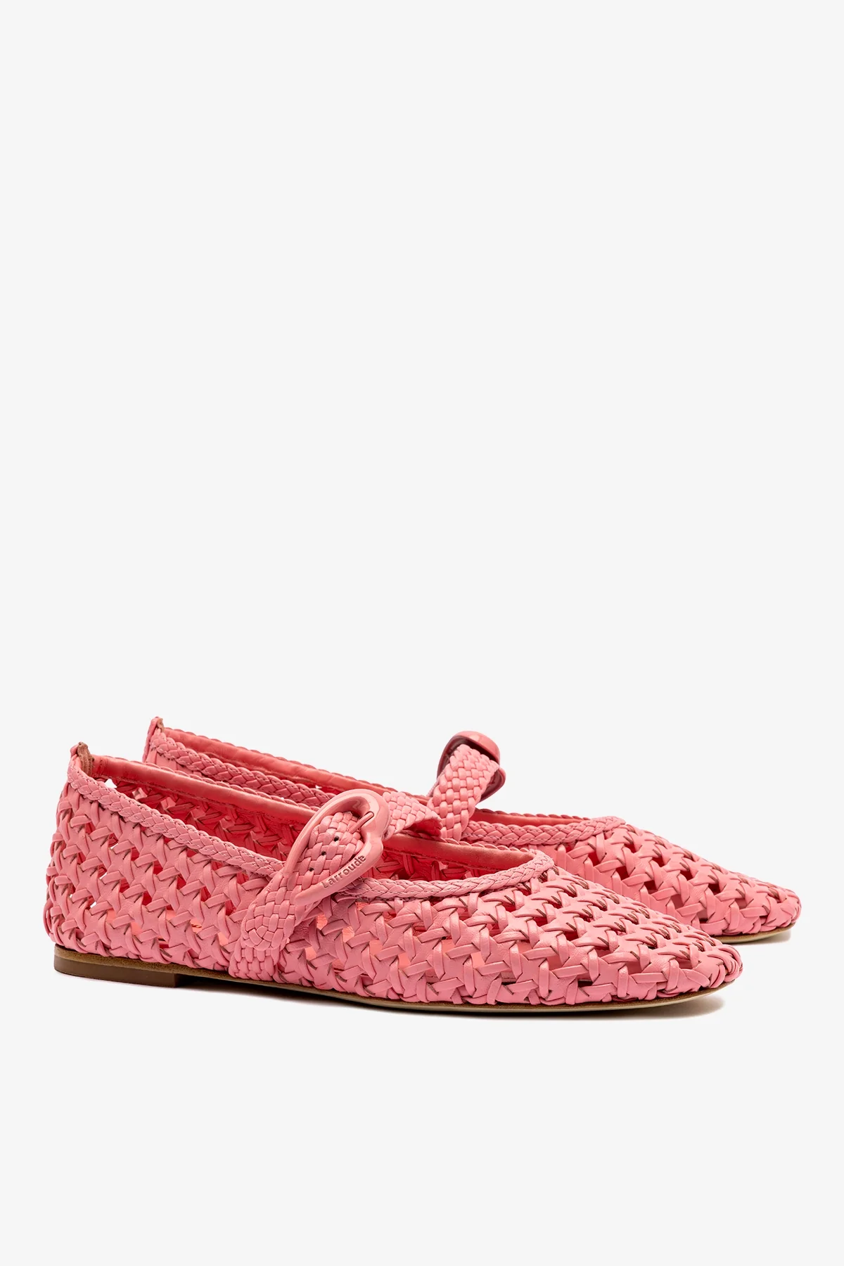 Verona Macrame Ballet Flat In Sorbet Pink Leather - Image 3