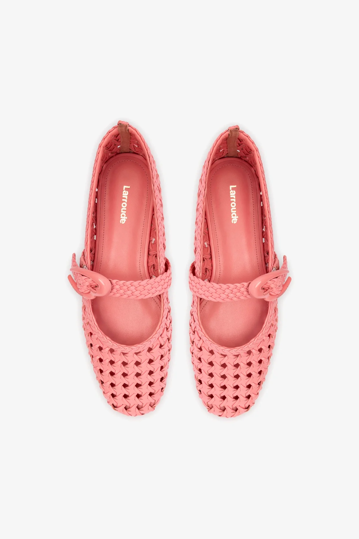 Verona Macrame Ballet Flat In Sorbet Pink Leather - Image 7