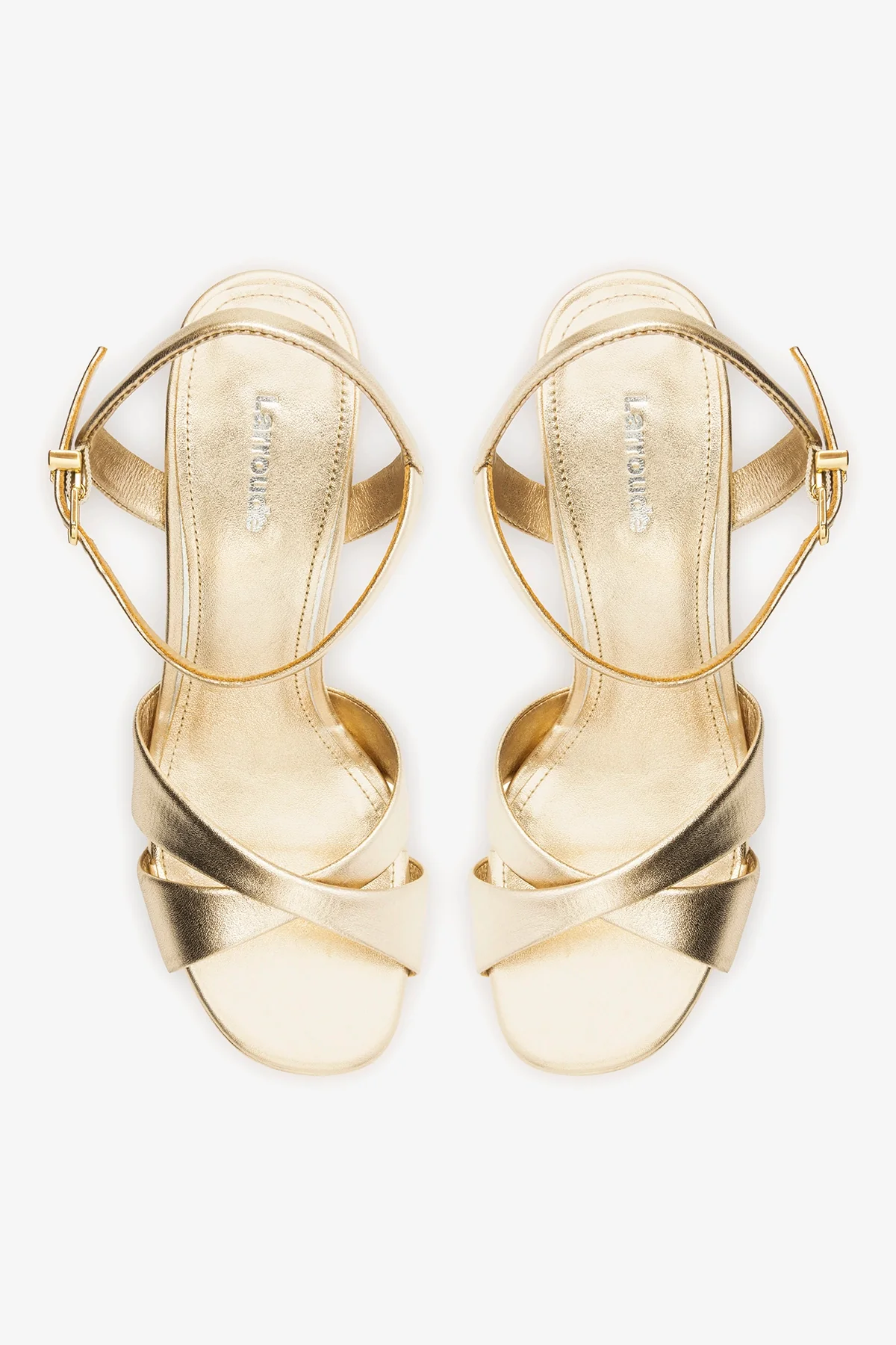 Bianca High Platform Sandal In Platina Metallic Leather - Image 6