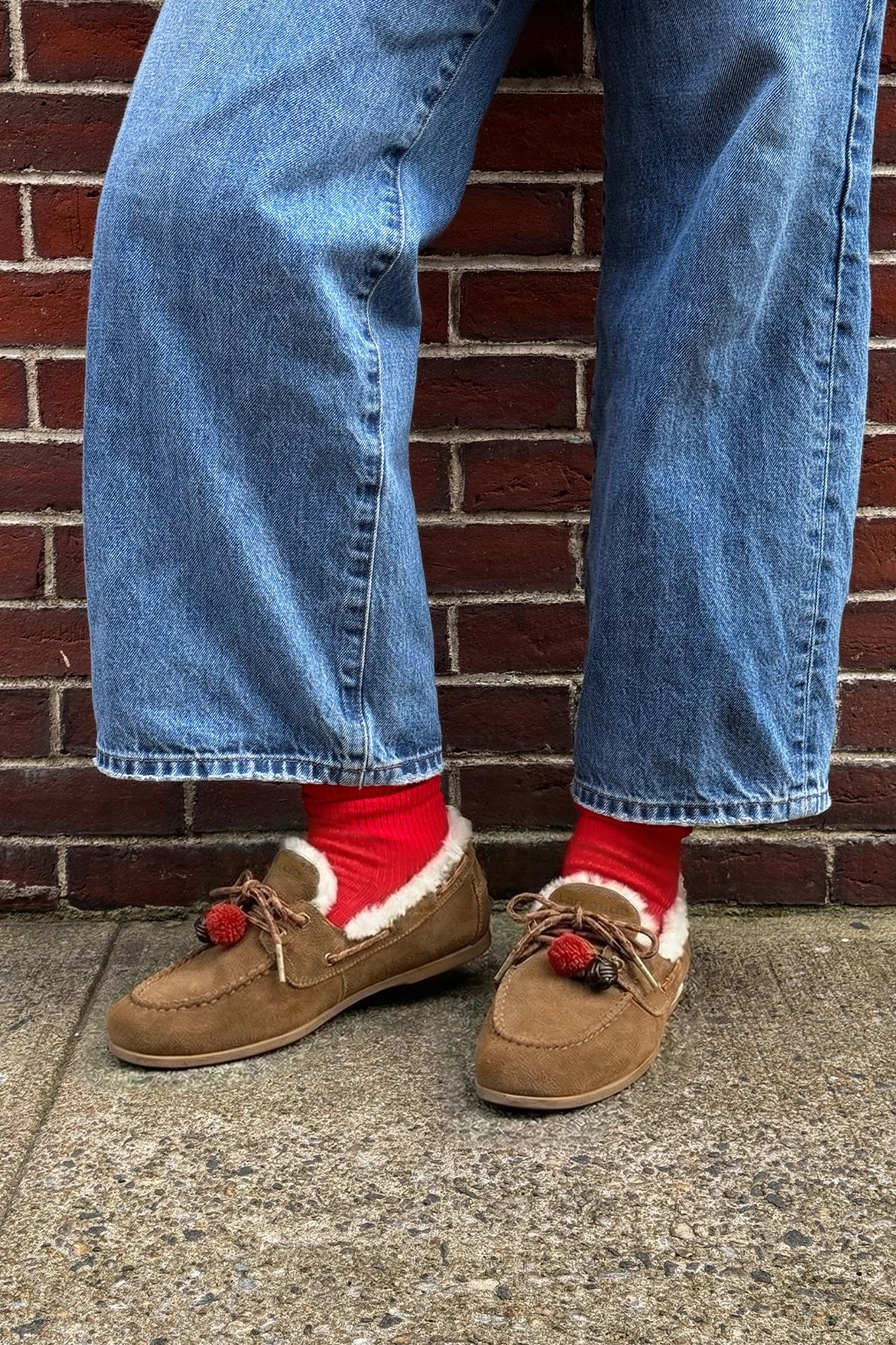 Cyprus Boat Shoe In Russet Suede and Natural Shearling - Image 2