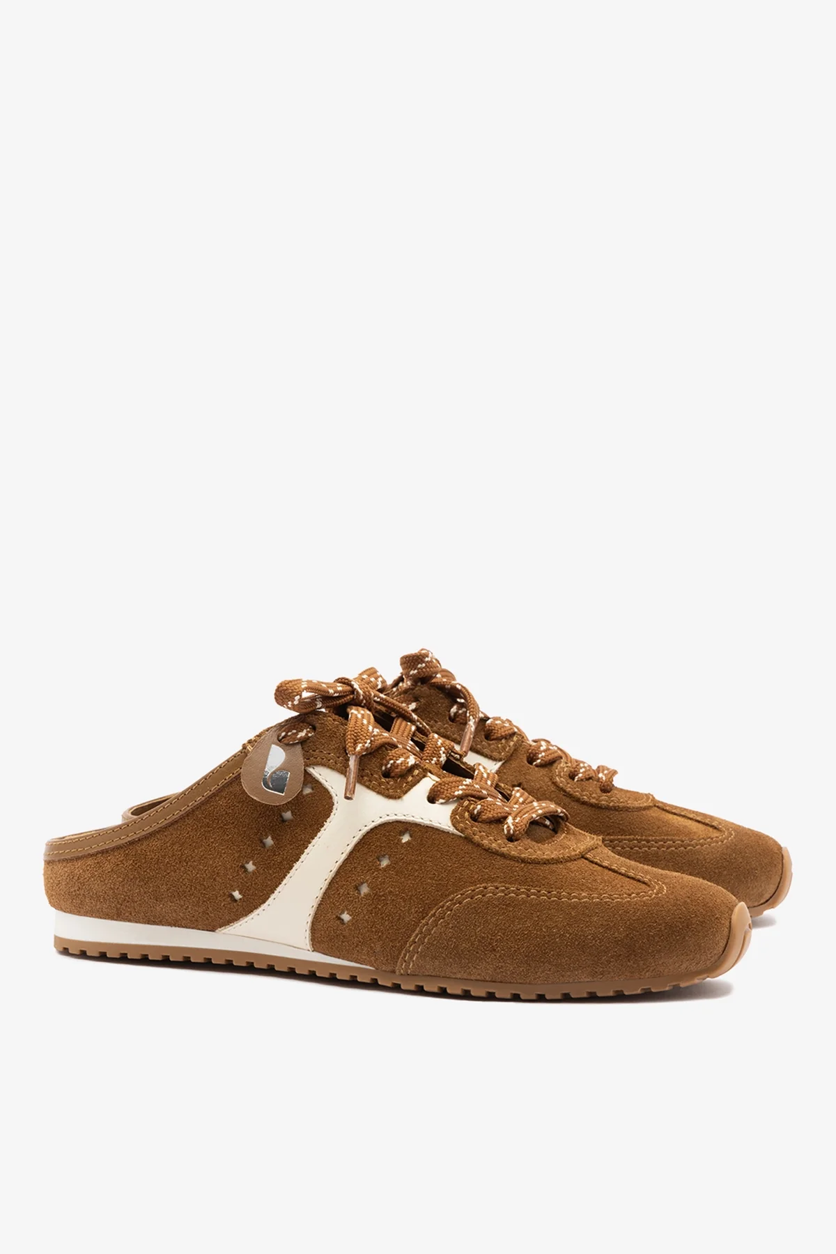 Stella Mule In Russet Suede and Ivory Leather - Image 3