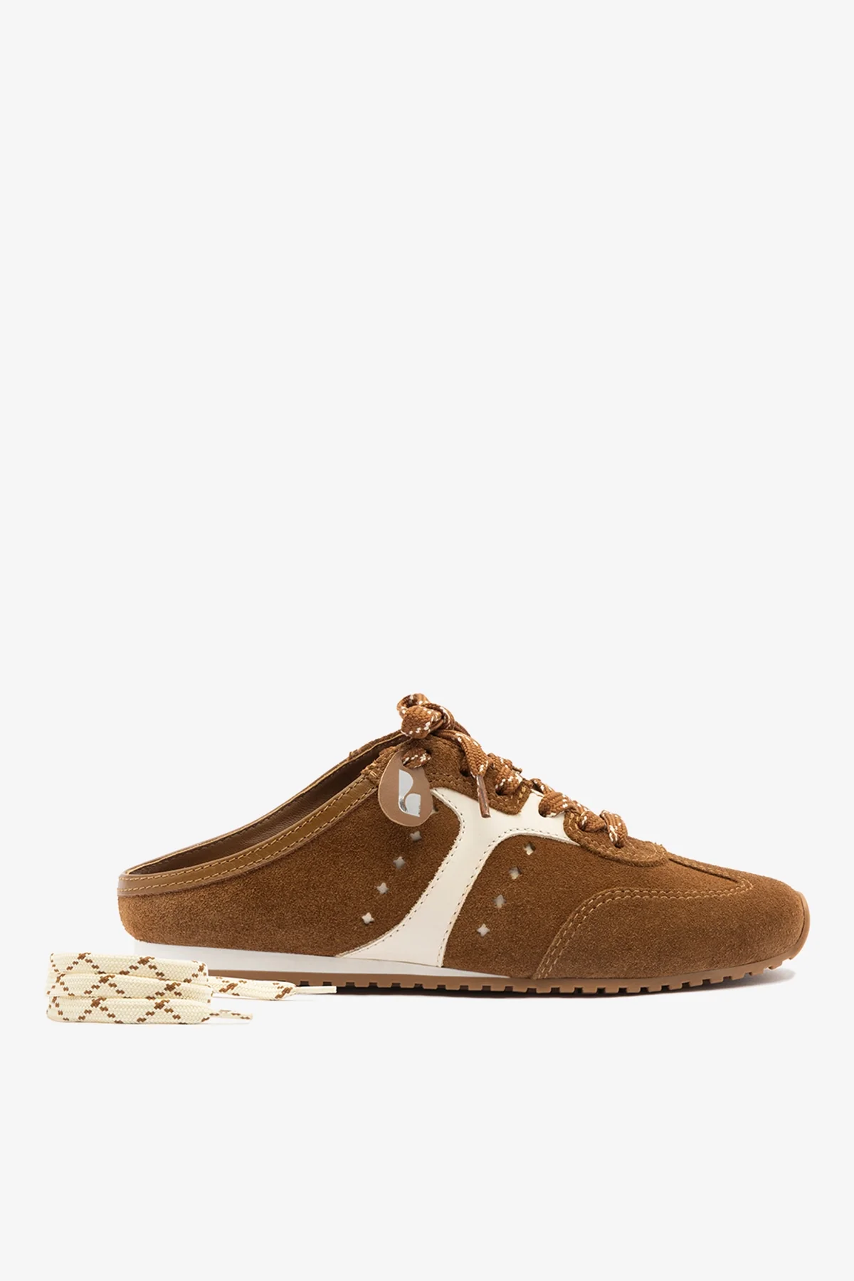 Stella Mule In Russet Suede and Ivory Leather - Image 4