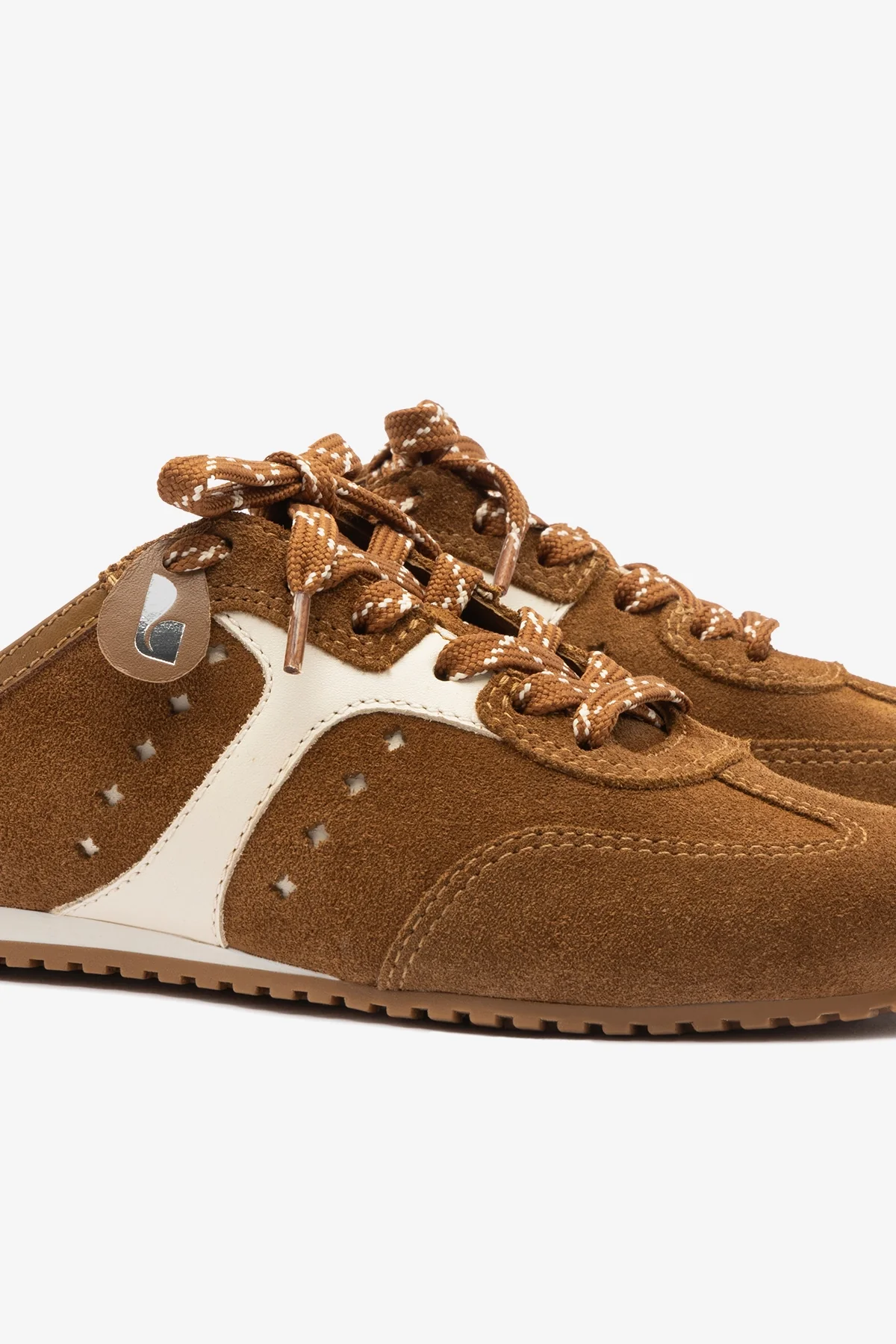Stella Mule In Russet Suede and Ivory Leather - Image 5