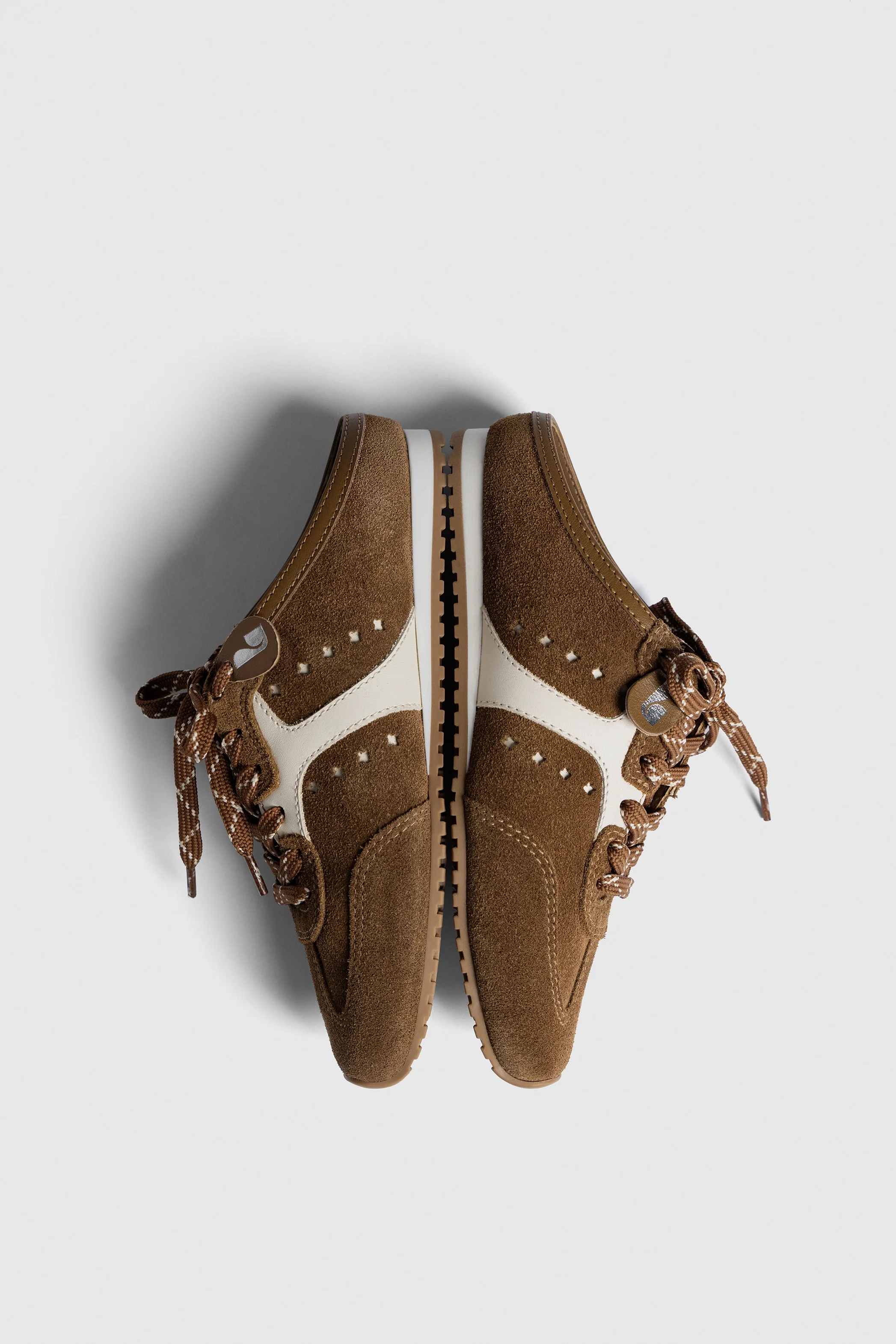 Stella Mule In Russet Suede and Ivory Leather - Image 6