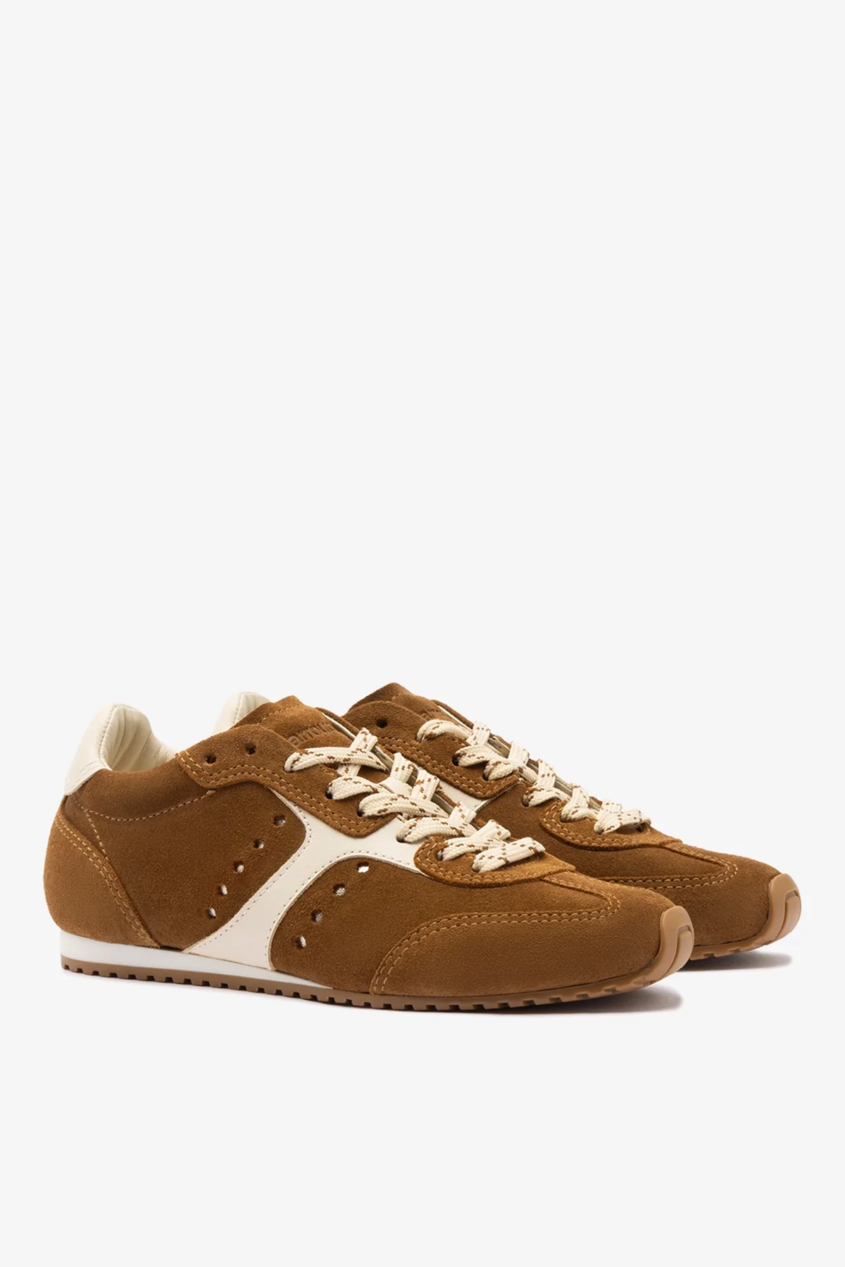 Stella Sneaker In Russet Suede and Ivory Leather - Image 3