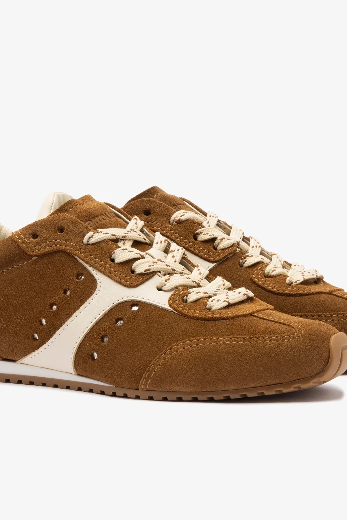 Stella Sneaker In Russet Suede and Ivory Leather - Image 4