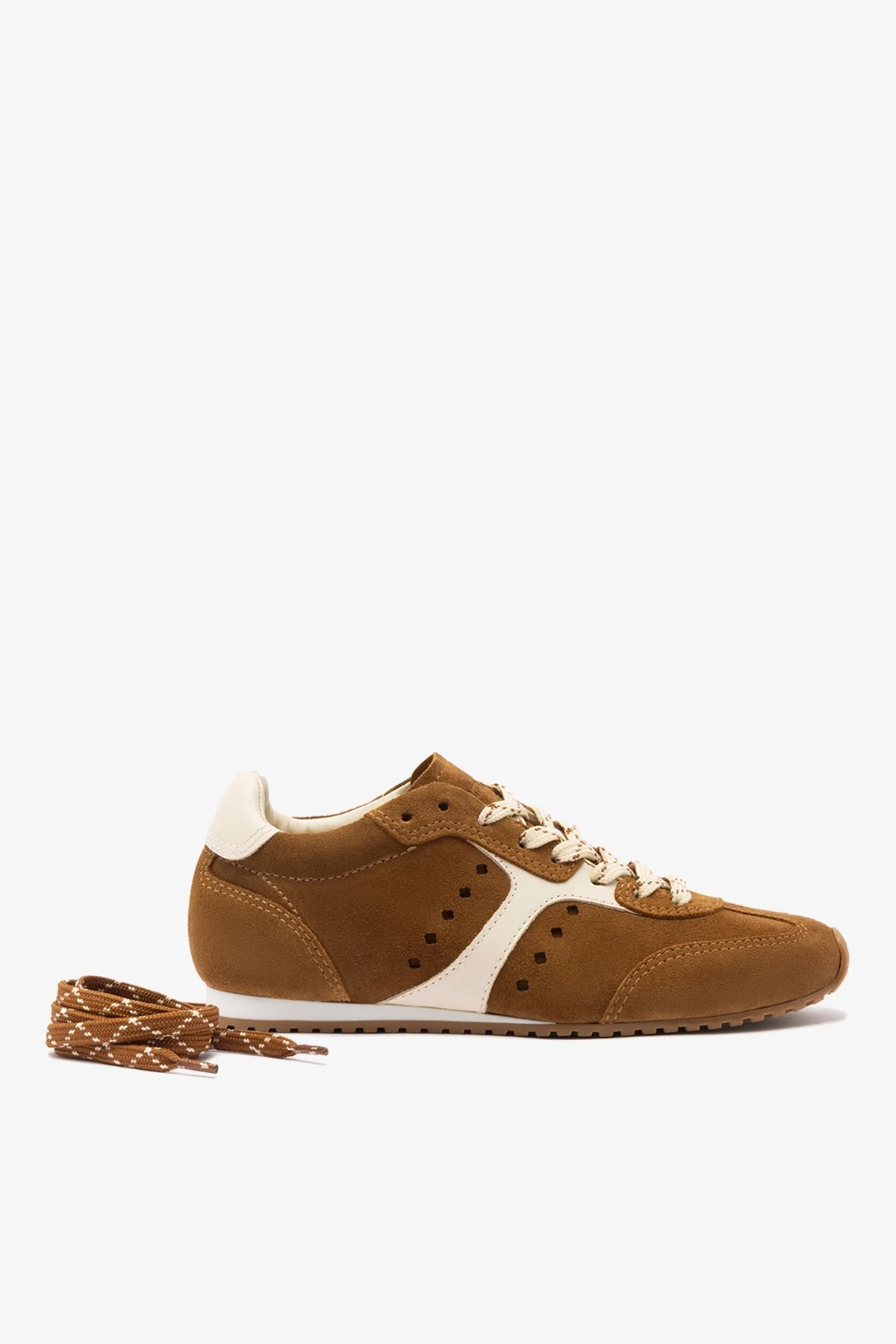 Stella Sneaker In Russet Suede and Ivory Leather - Image 5