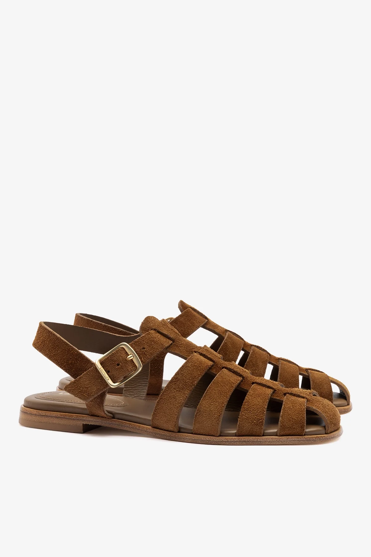 Stevie Flat Sandal In Russet Suede - Image 3