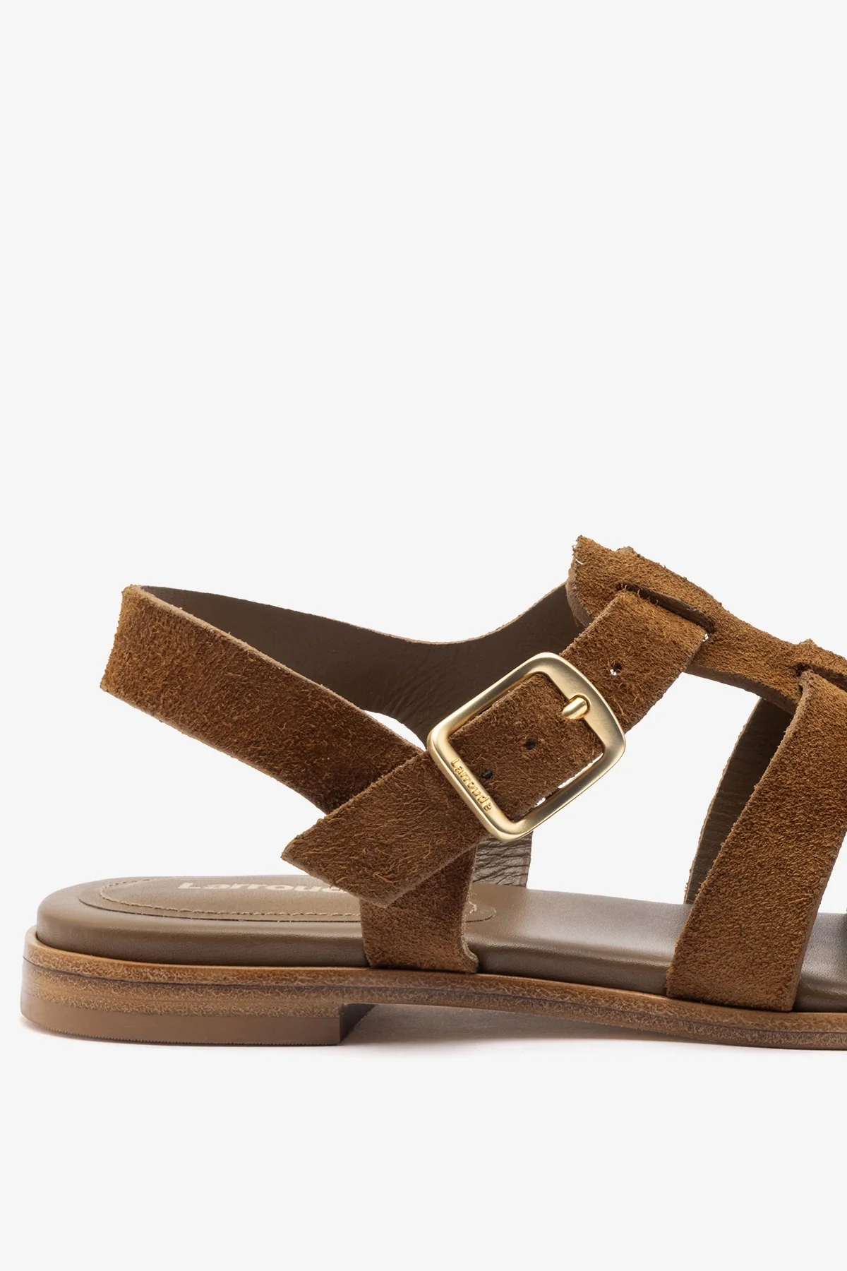 Stevie Flat Sandal In Russet Suede - Image 4