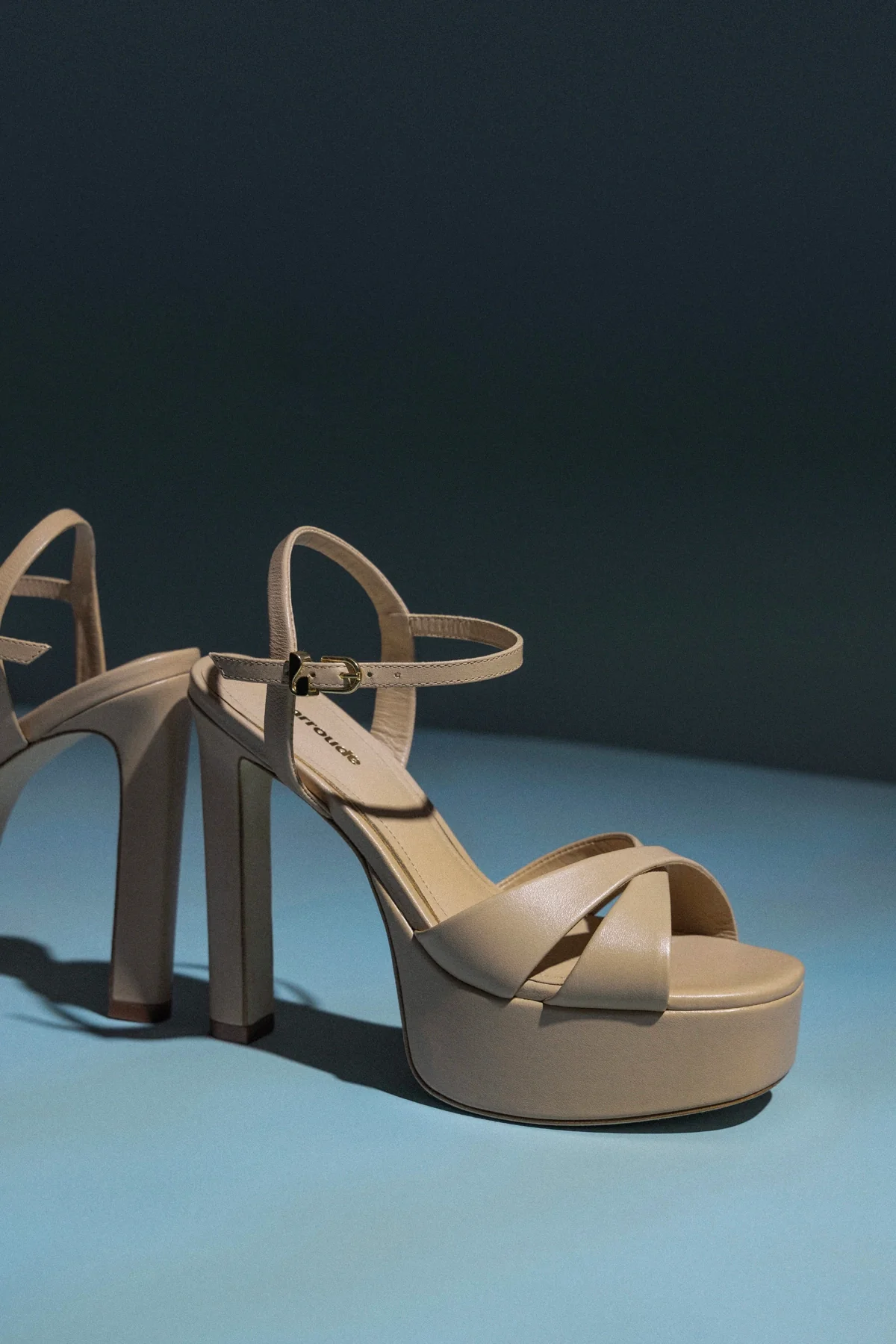 Bianca High Platform Sandal In Sand Leather - Image 6