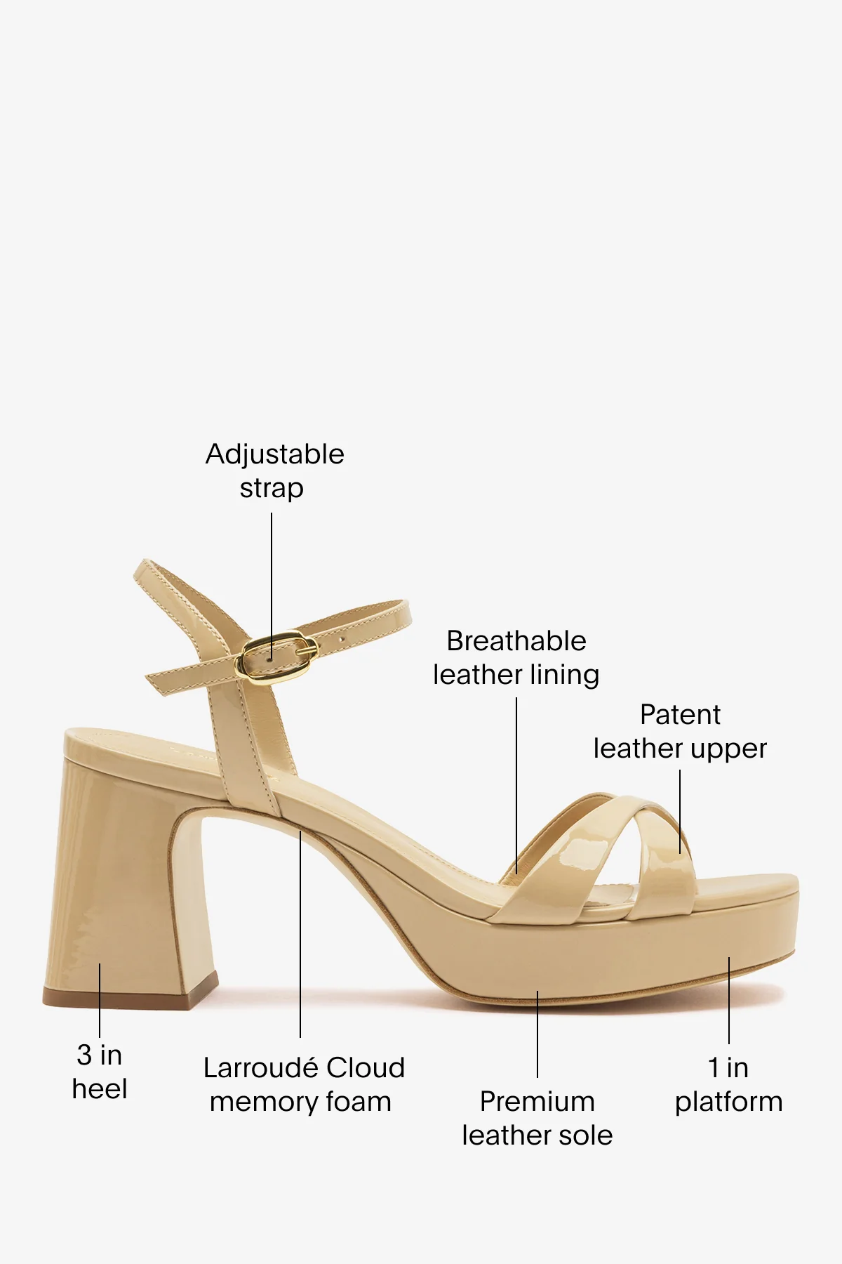 Bianca Low Sandal Sand Patent Leather - Image 5
