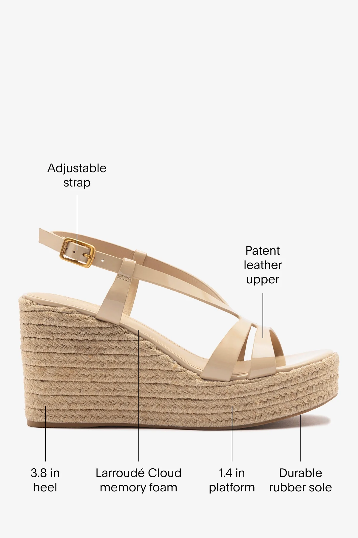Daphne Espadrille Sandal Sand Patent Leather - Image 5