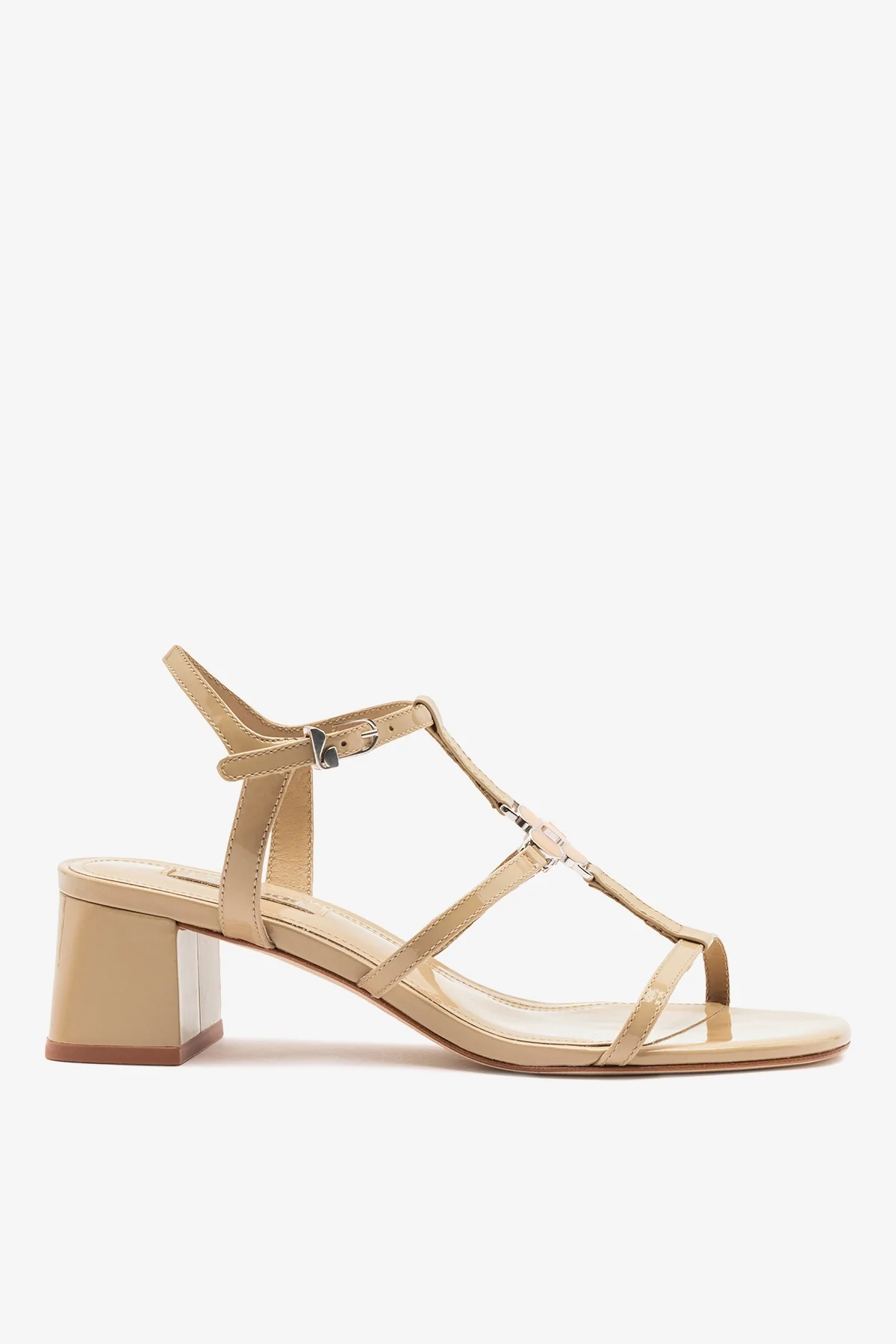 Hana Block Sandal Sand Patent Leather