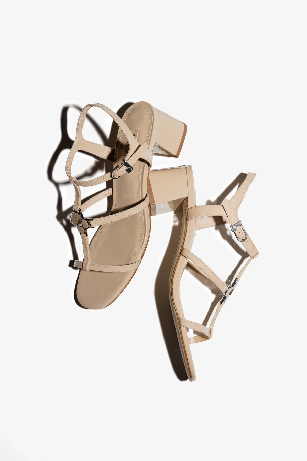 Hana Block Sandal Sand Patent Leather - Image 2